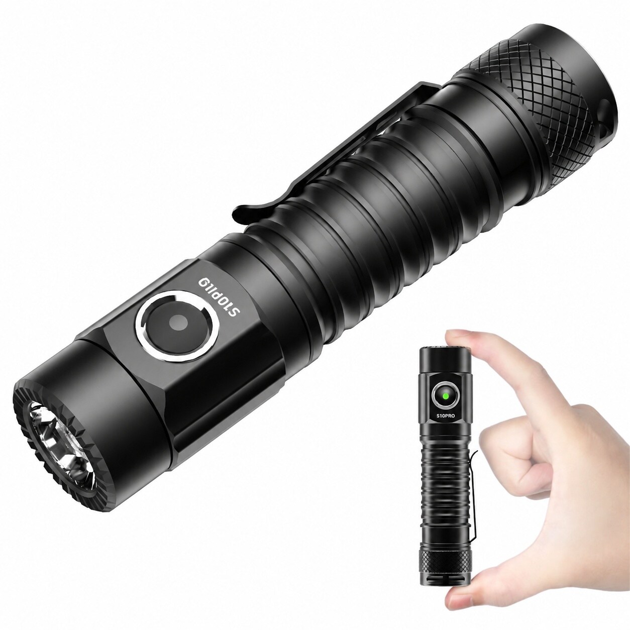 Linder Group Inc Pocket LED high lumen flashlight 2500 bright small mini light with magnetic tail cap USB C charging five modes SOS memory function EDC for home