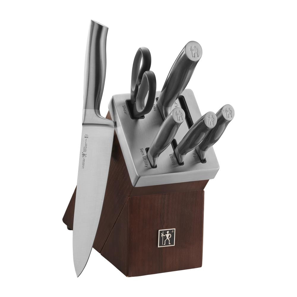 Henckels Graphite 20-pc Self-Sharpening Knife Set with Block, Chef Knife,  Paring Knife, Utility Knife, Bread Knife, Steak Knife, Brown 