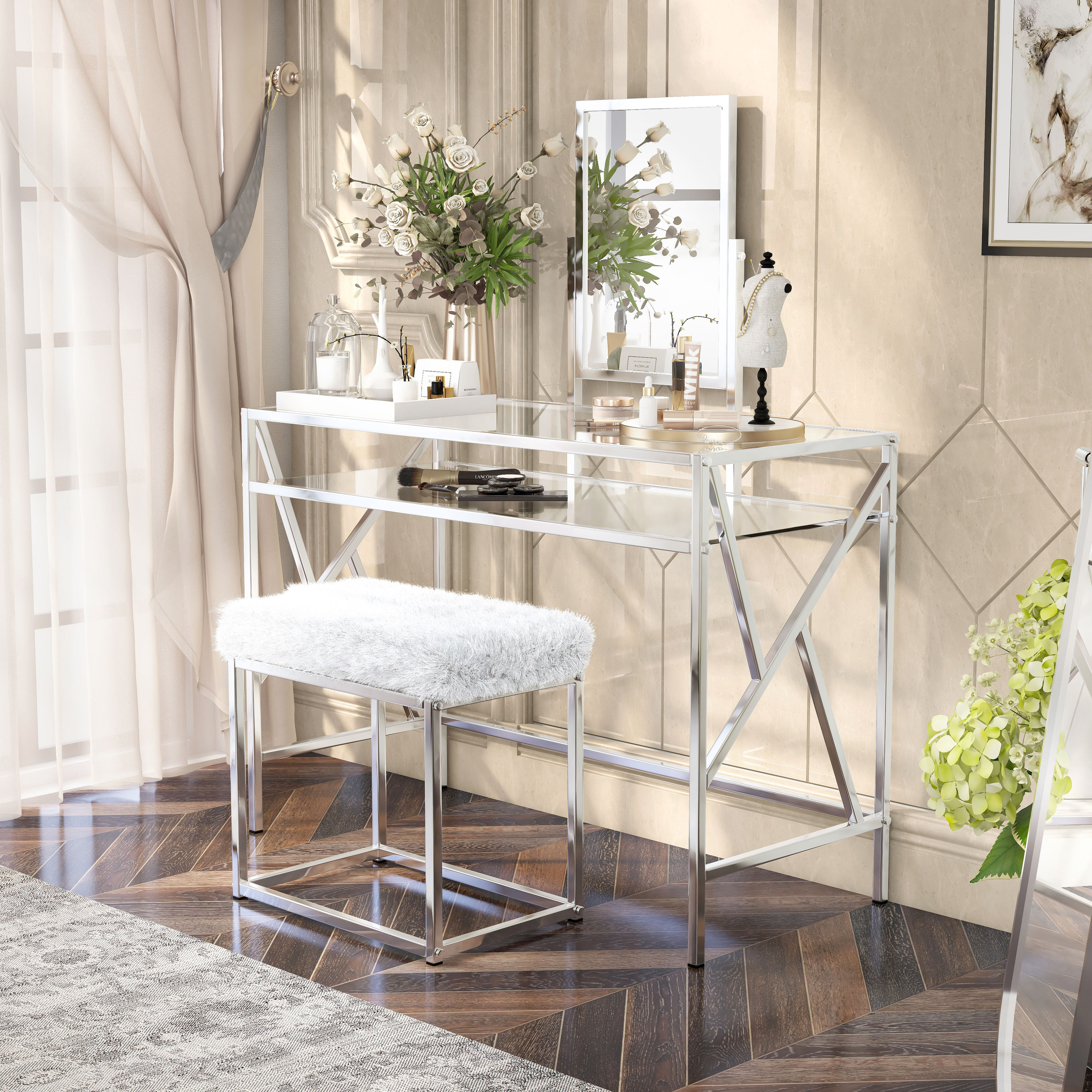 Furniture of America IDF-DK6707CRM Bedroom-Vanities - View #6