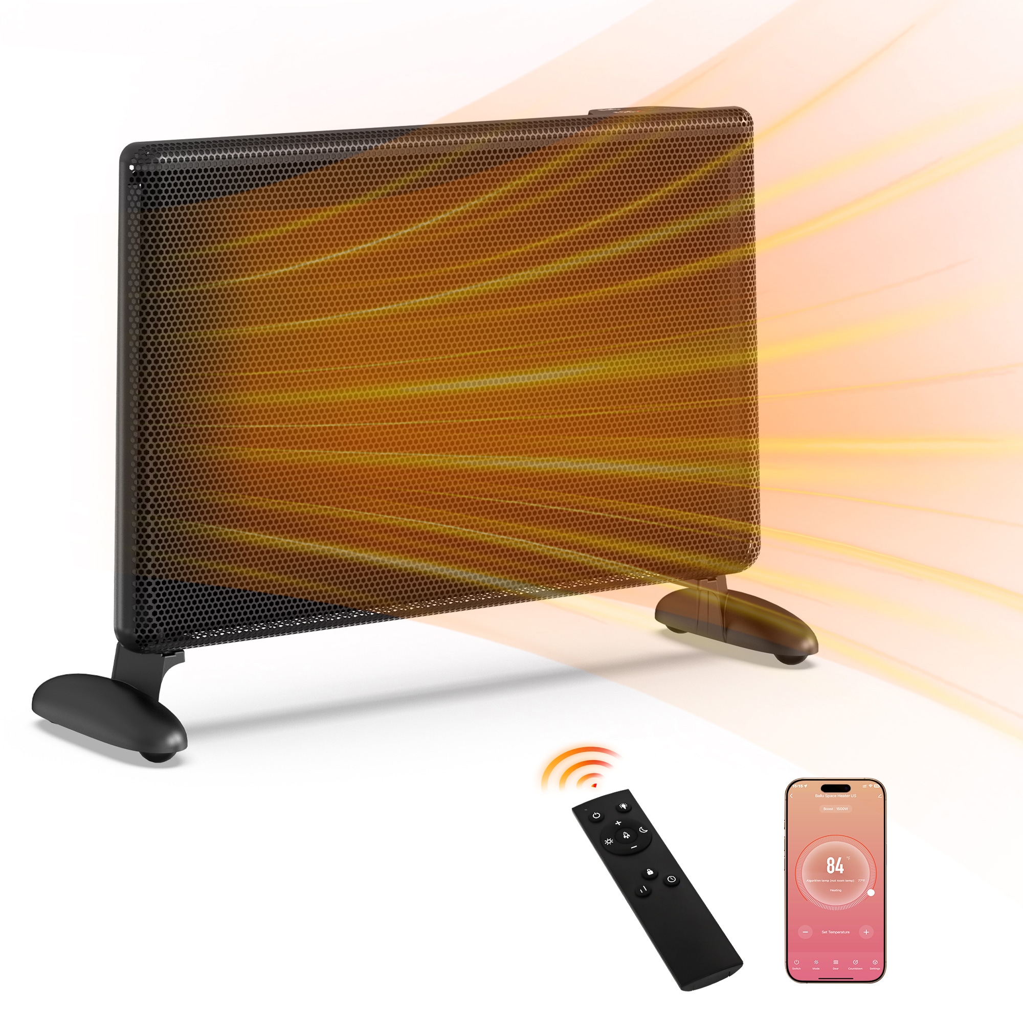 EdenDirect NCA2-4.3-BLACK 1500 -Watt Infrared Tower Indoor Electric Space Heater with Thermostat with Remote