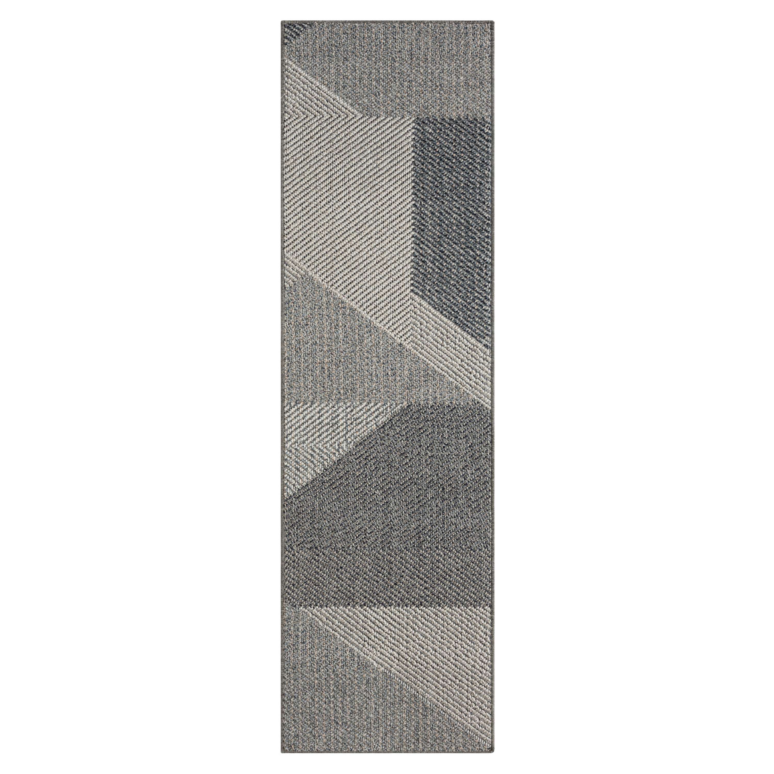 Obeetee RST22762050GRY Resort 2 x 7 (ft) Flatweave Polypropylene Gray Rectangular Indoor/Outdoor Abstract Runner rug
