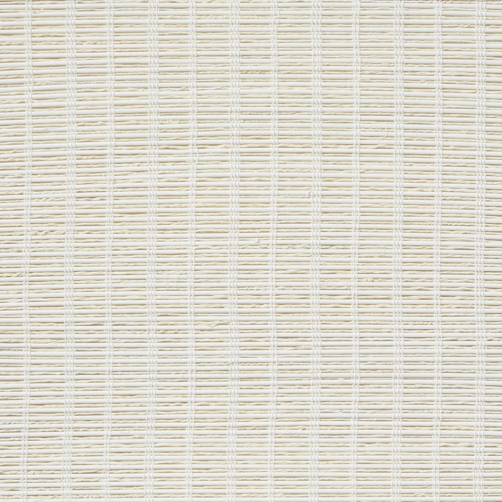 Bali Rattan White Semi-sheer Jute Roman Shade Swatch in the Window ...