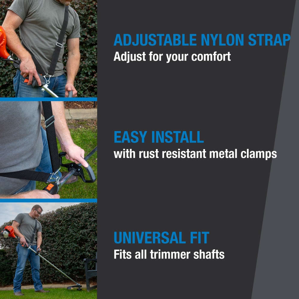 Shakespeare Adjustable Nylon String Trimmer Strap - Eases Weight, Reduces  Strain and Fatigue - Easy Installation - Fits All Trimmer Shafts in the  String Trimmer Parts department at