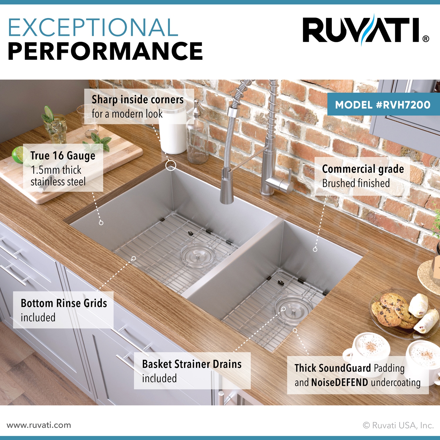 Ruvati RVH7200 Kitchen-Sinks - View #7