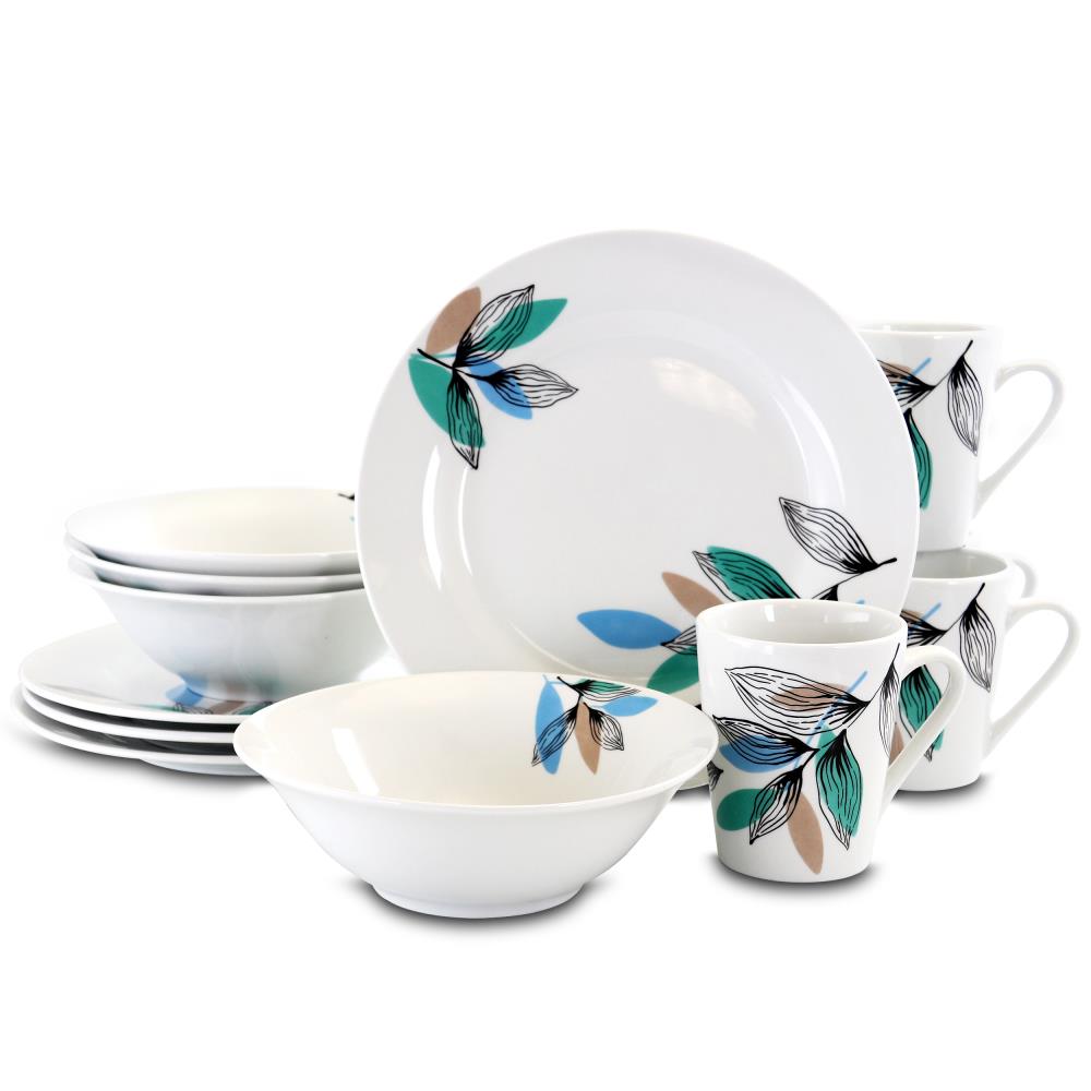 Gibson Home 849112490M 12 -Piece White Ceramic Dinnerware