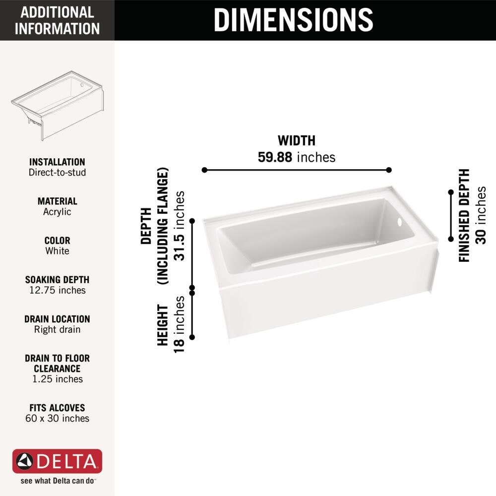 Delta B23607-6030R-WH bathtubs - Thumbnail View #3