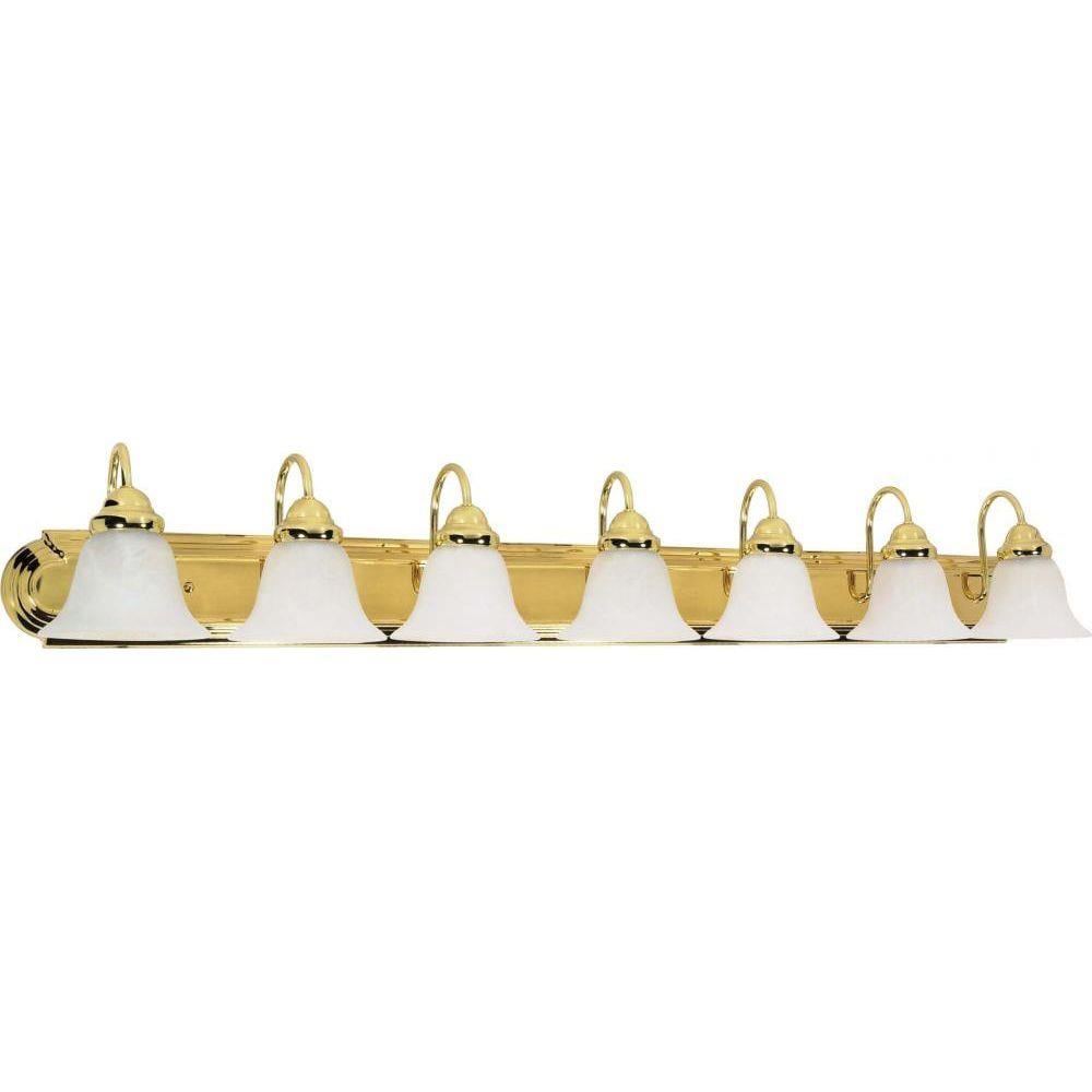  LW-SC514489 48-in 7-Light Polished Brass Transitional Vanity Light Bar