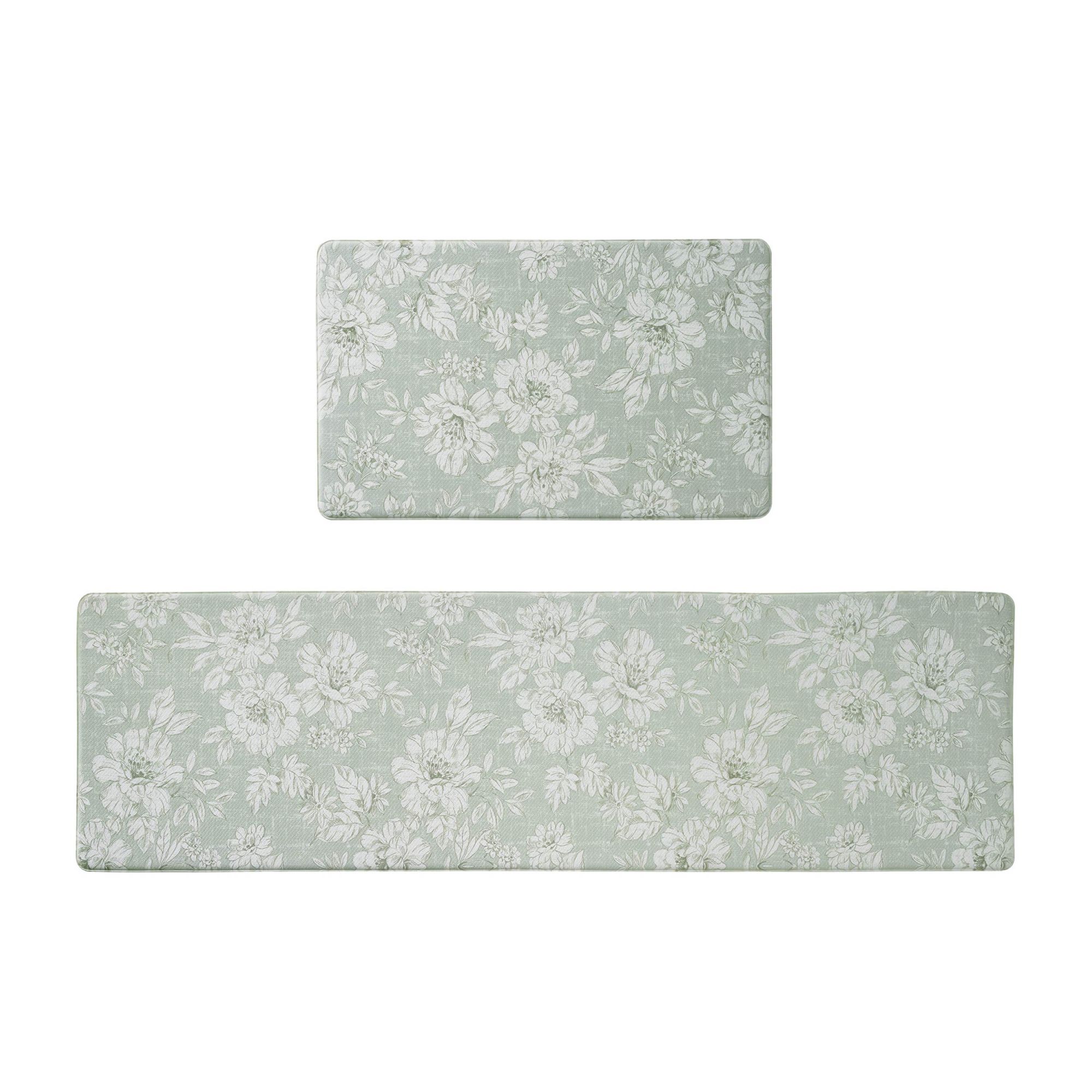 Laura Ashley -  Iris 17.5 in x 60 in and 17.5 in x 28 in Kitchen Mat Set