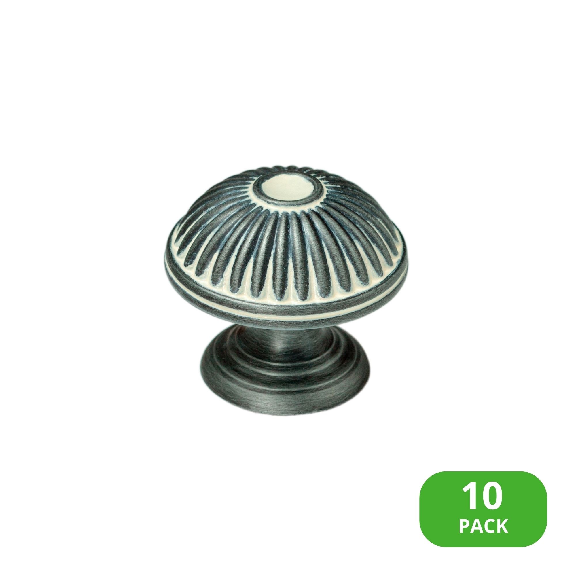 Sumner Street Home Hardware RL062975 Vintage 1-1/2-in White Pewter Mushroom Transitional Cabinet Knob 10 -Pack
