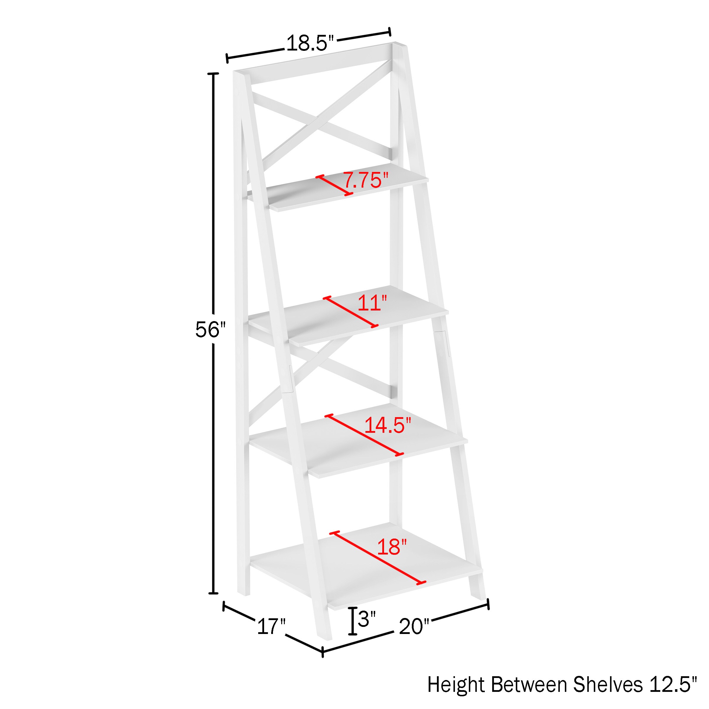 Lavish Home 80-SHF-6-WH bookcases - View #6