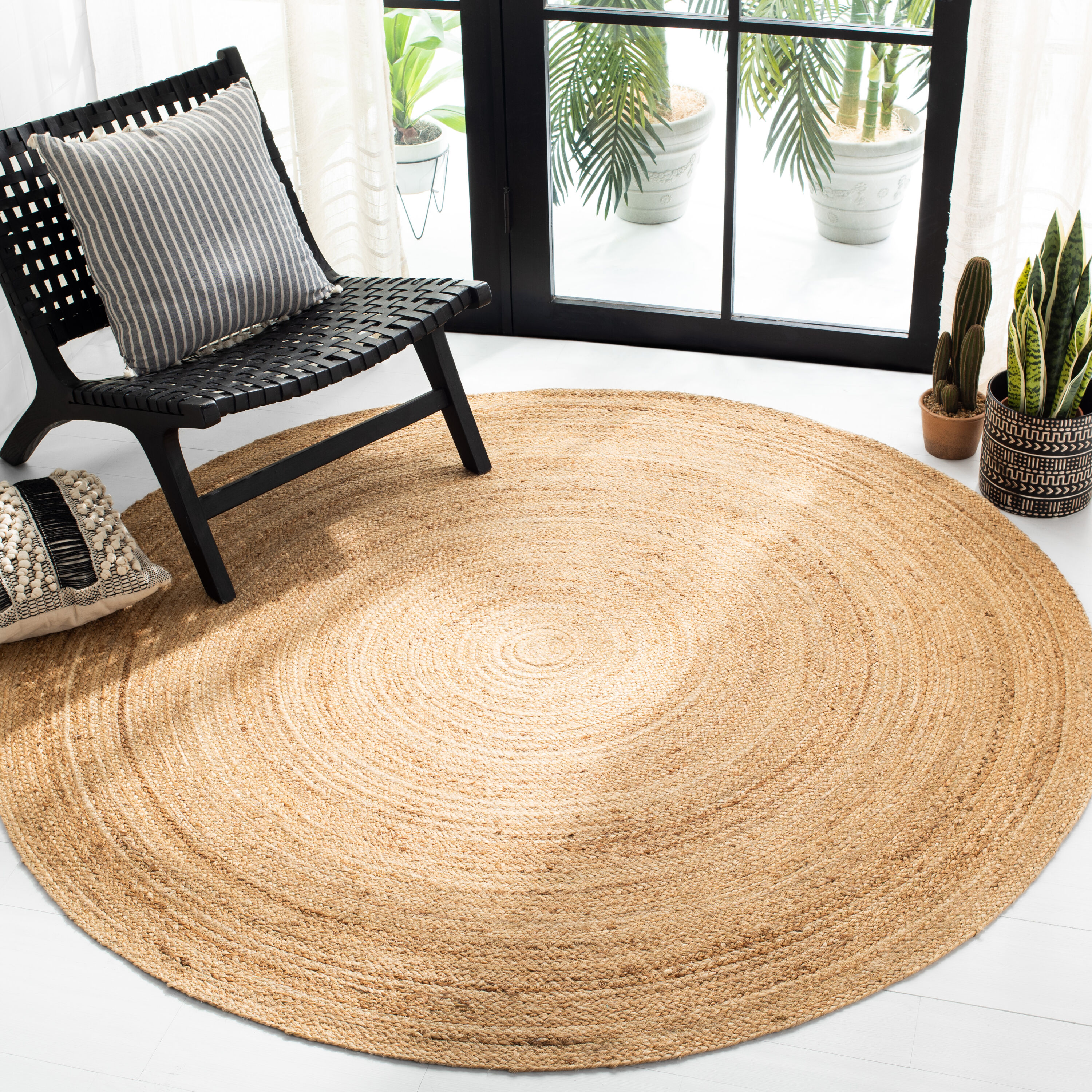  Natural Fiber 310 Natural Bohemian 6ft x 6ft Round Rug