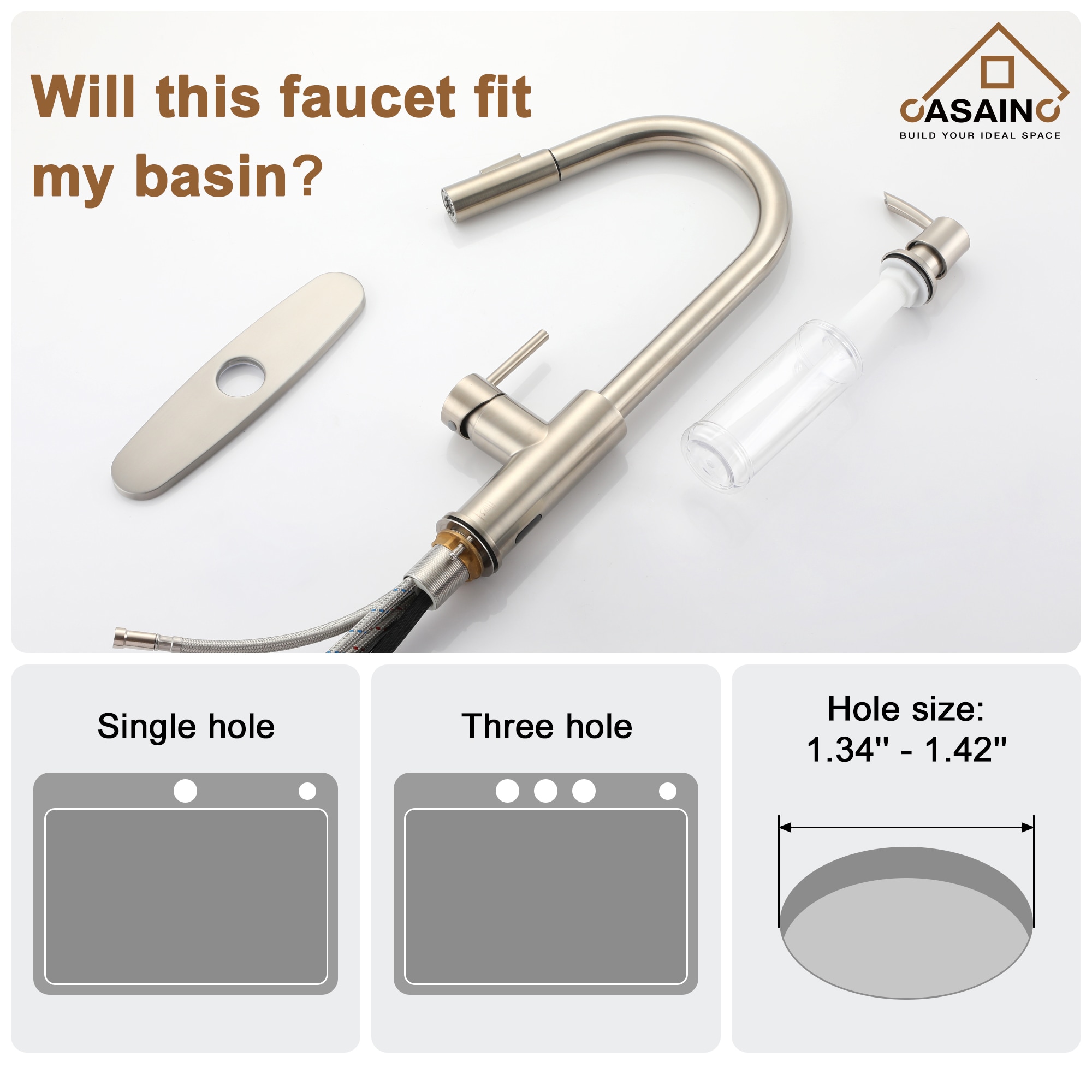 CASAINC CA-W3374-BN Kitchen-Faucets - View #7