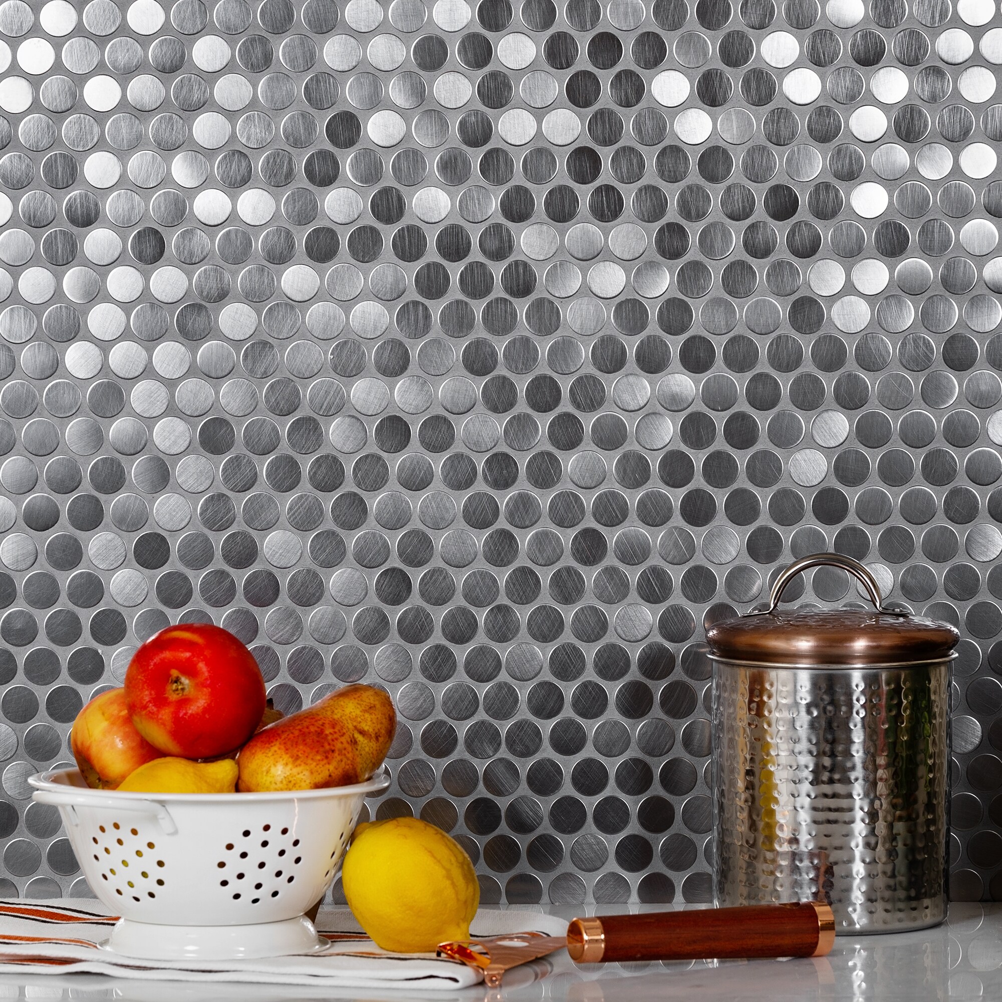 Stainless Steel Mirror Mosaic Tile Penny Round