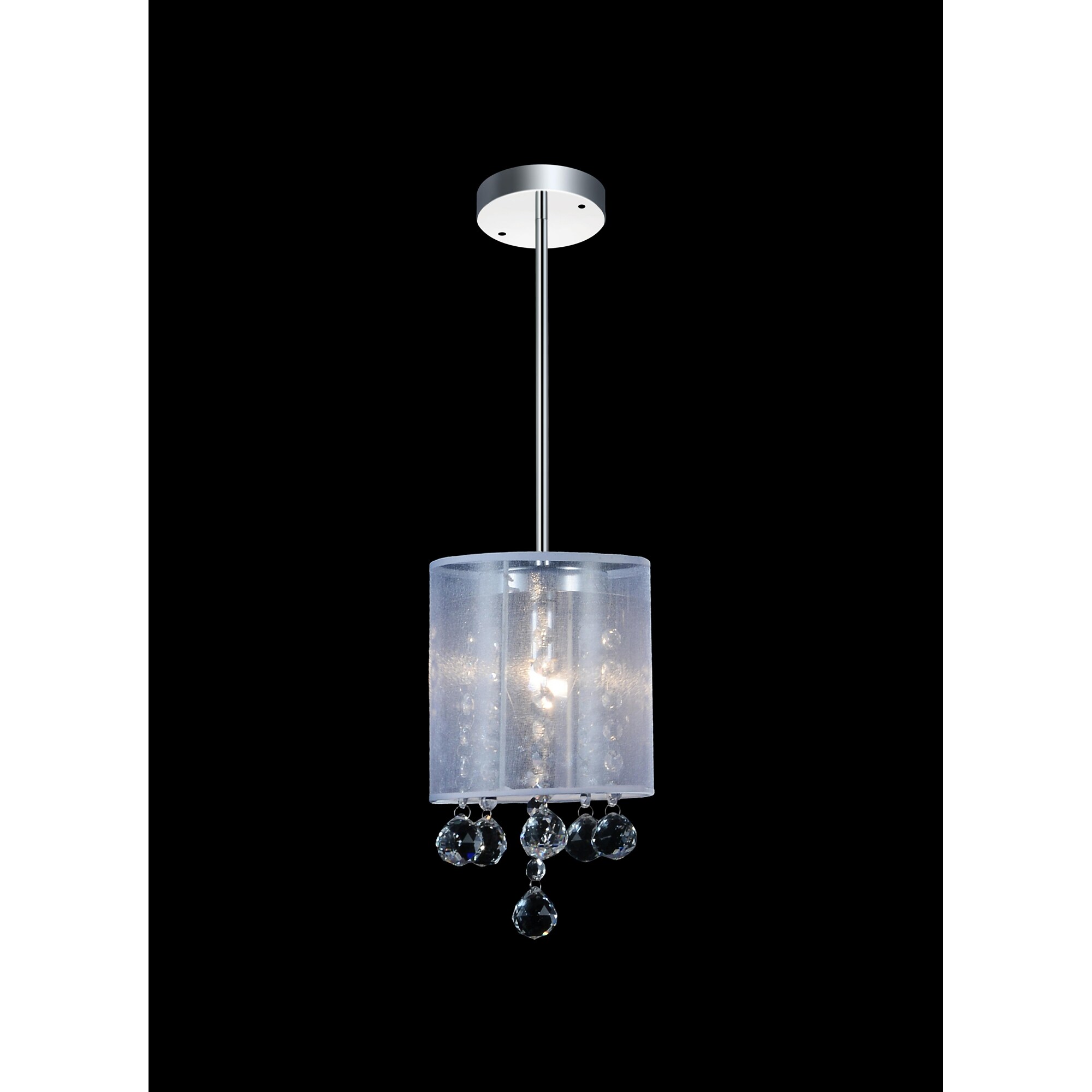 CWI Lighting 5062P6C-1-CLEAR-W Radiant Chrome Modern/contemporary Drum Mini Hanging Pendant light
