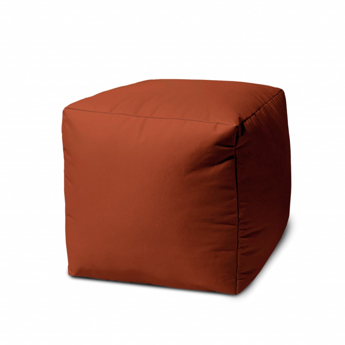 HomeRoots 4000474982 17 inc Cool Dark Amber Rust Solid Color Indoor Outdoor Pouf Cover