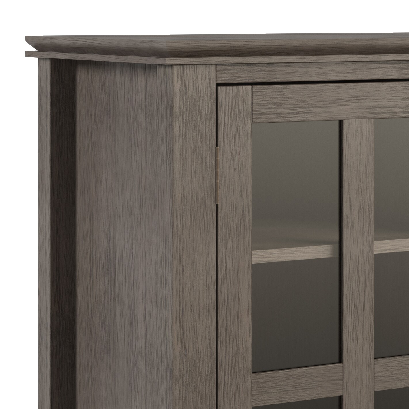 Farmhouse Grey Tall TV Media Stand with Tempered Glass Top
