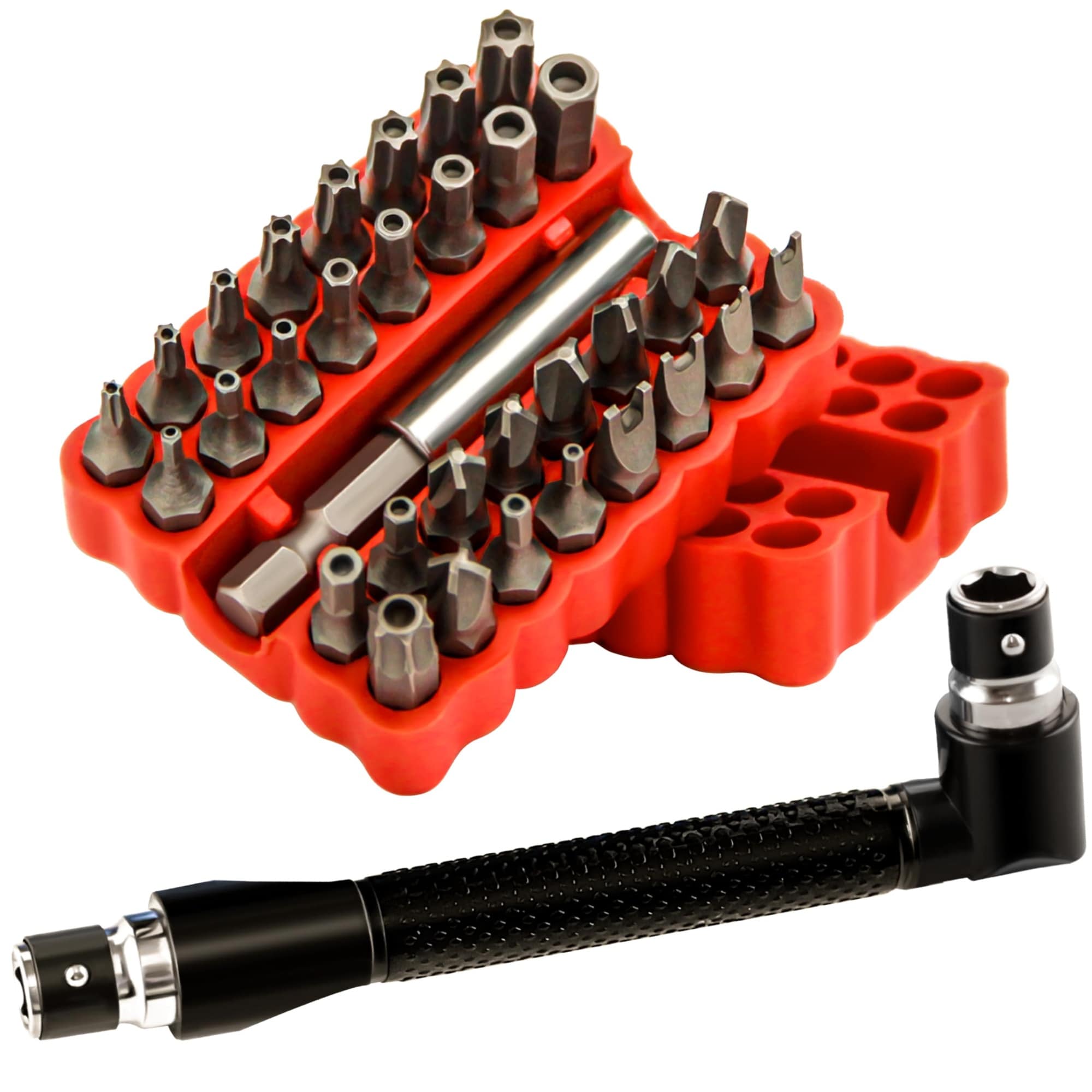 Linder Group Inc Security Bit Set 34 pcs Impact Driver Bit Set with Hex Shank Tamper Proof Torx Hex Tri Wing Star Spanner Bits Mini Wrench Socket for Power Tools #L3SV3XUE