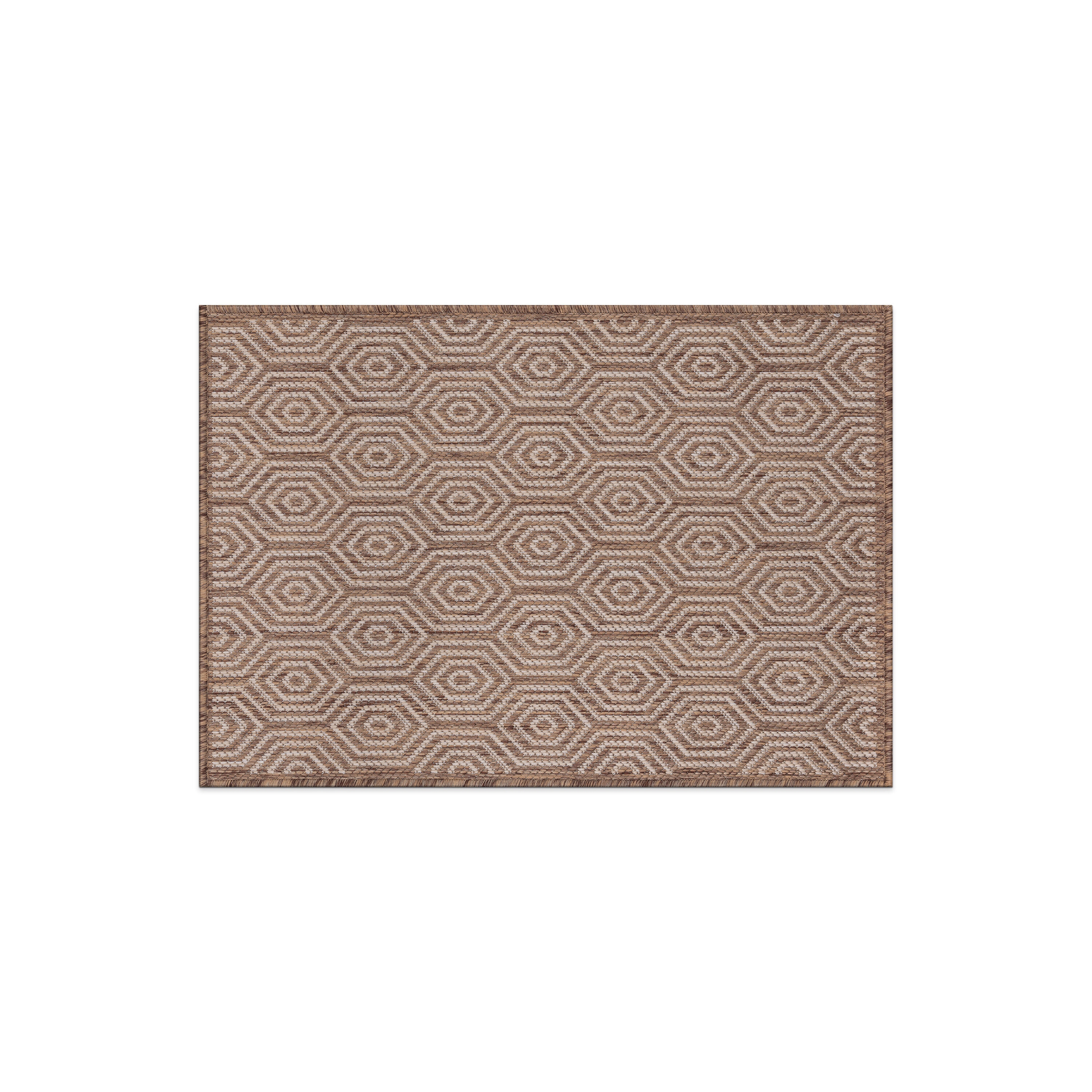 World Rug Gallery 120BROWN2X3 Summer 2 x 3 (ft) Loomed Polypropylene Brown Rectangular Indoor/Outdoor Geometric Global Area rug