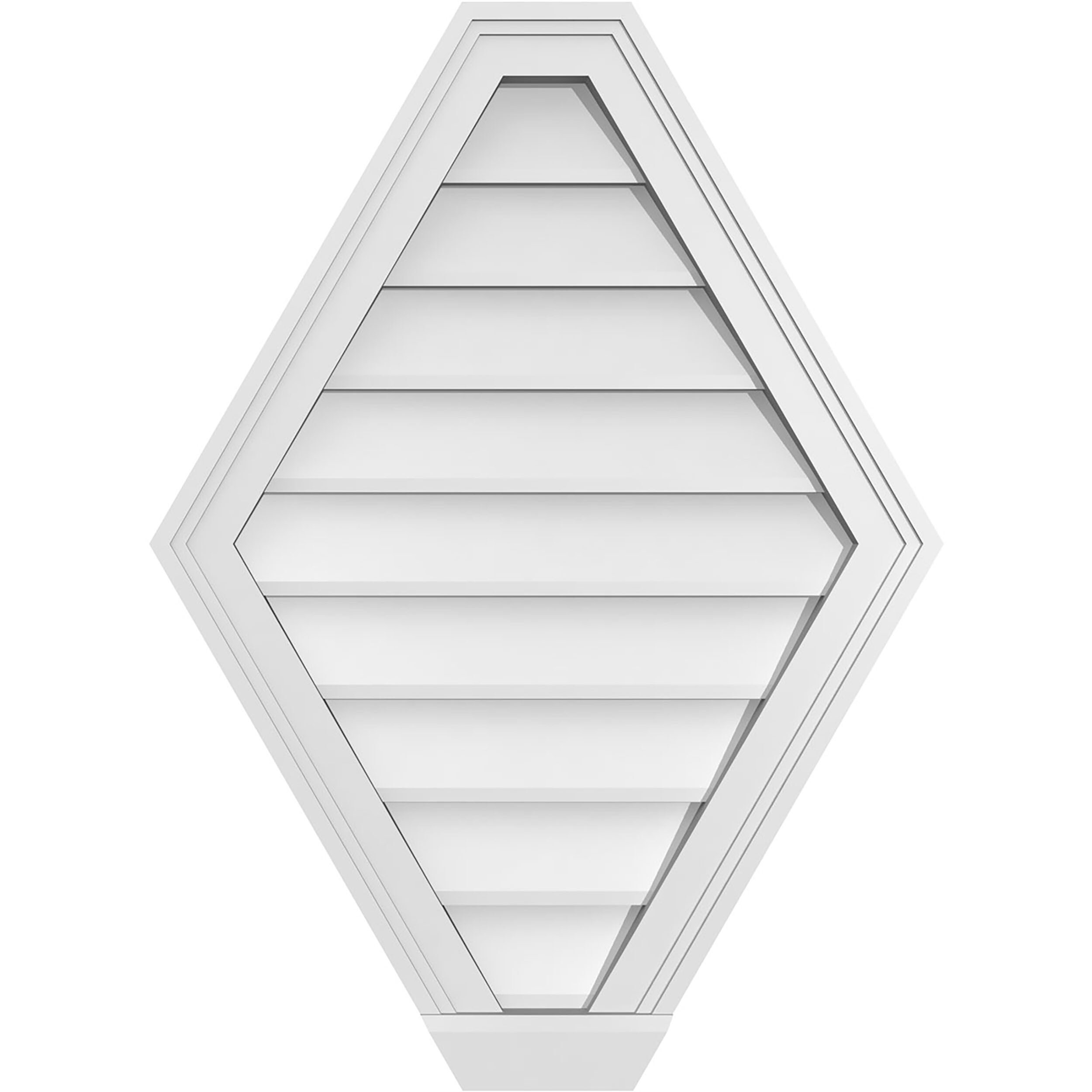 Ekena Millwork GVPHP22X3003SN 22-Inches x 30-Inches Off-white Peaked PVC Gable Louver Vent