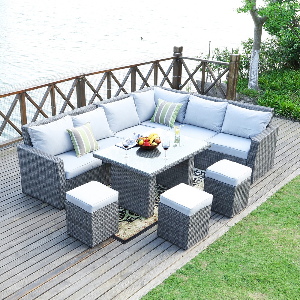 Direct Wicker DWS-1403-GRAY Patio-Conversation-Sets - View #3