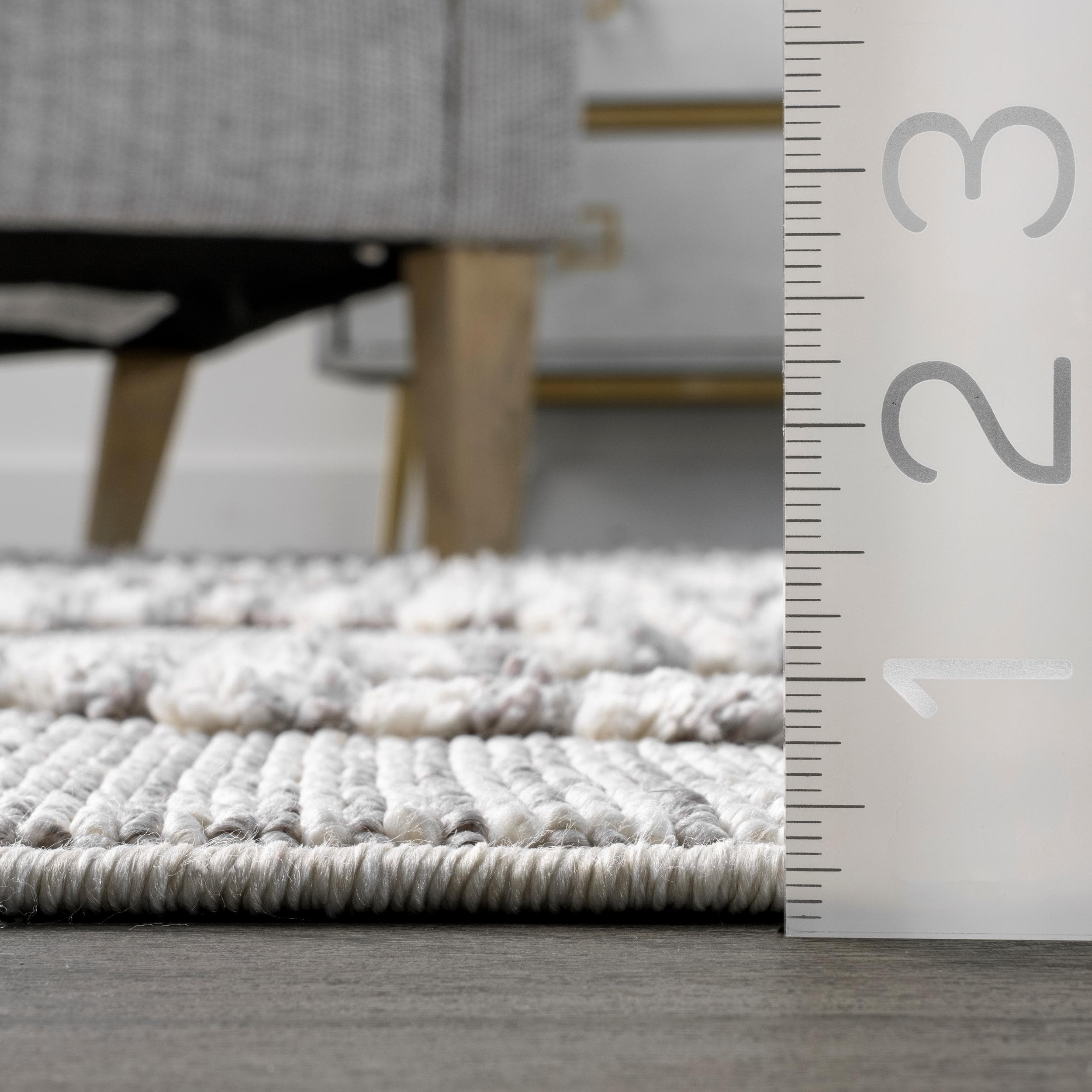 Reversible Gray Braided 25" Synthetic Easy-Care Runner Rug