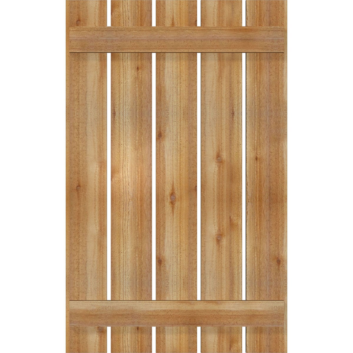 Ekena Millwork RBS06S29X046RWR 28.875-in W x 46-in H Unfinished Paintable/Stainable Board and batten Spaced Wood Exterior Shutters ( 2 -Pack )