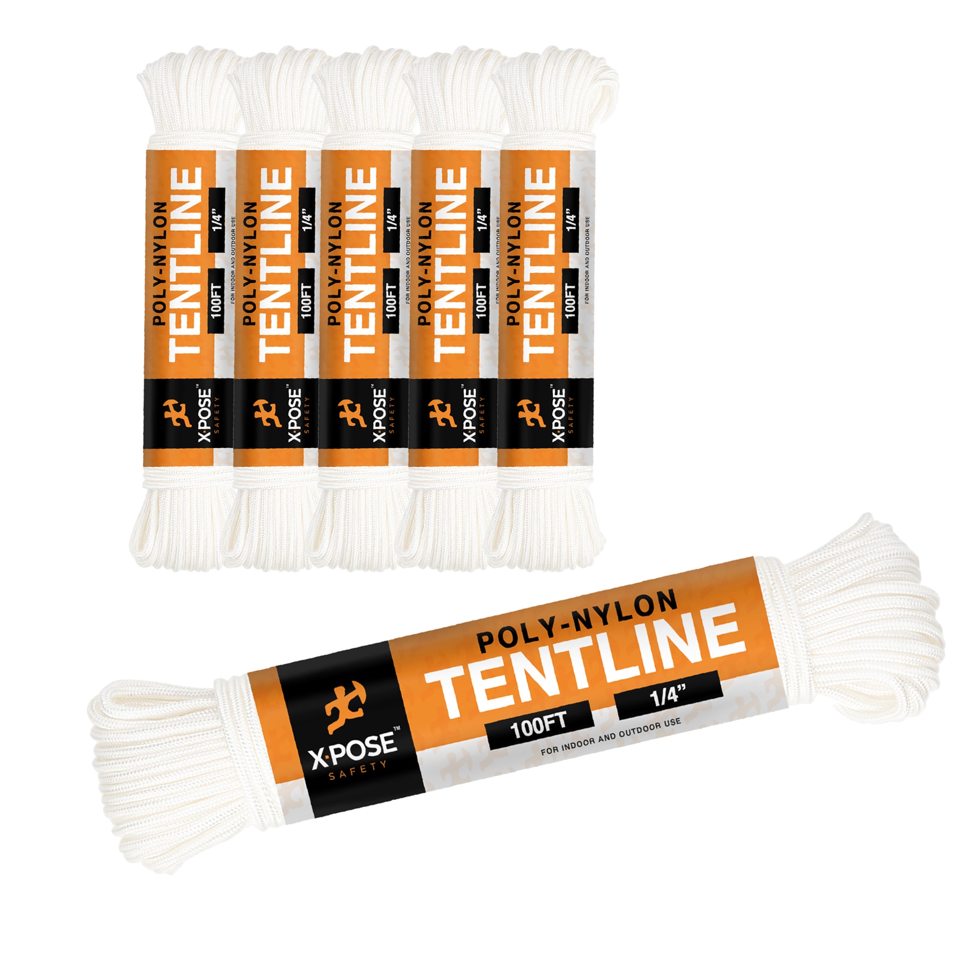 XPOSE SAFETY NT-100-6-X-S 6 -Pack 100-ft White Nylon Twine String