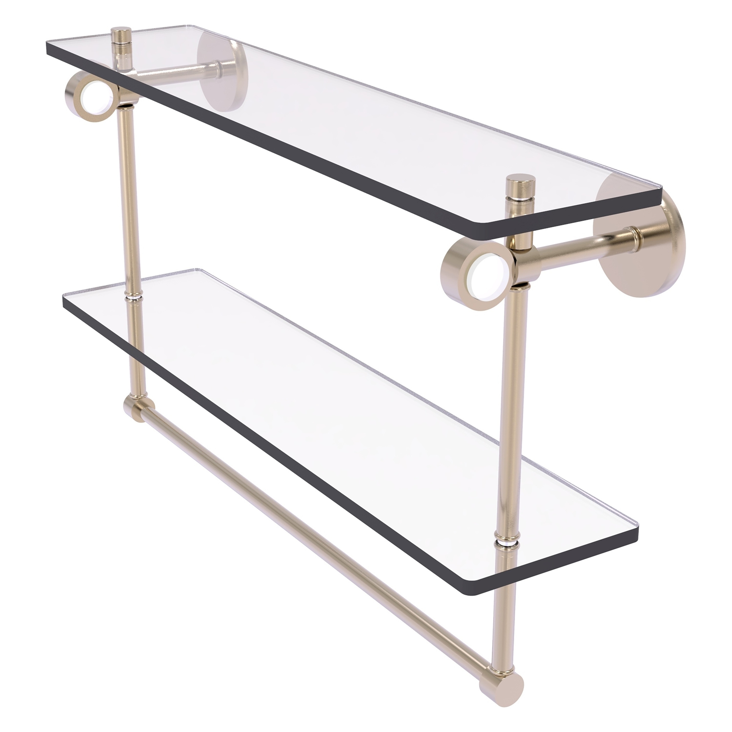 Allied Brass CV-2TB-22-PEW Clearview Antique Pewter 2 -Tier Wall mount Bathroom Shelf ( 22-in x 12.8-in x 5-in )