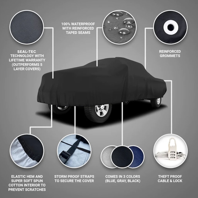 Seal Skin Covers Waterproof Indoor/Outdoor Truck Car Cover - Black, Lining,  Universal Fit, SEAL-TEC Technology in the Universal Car Covers department  at