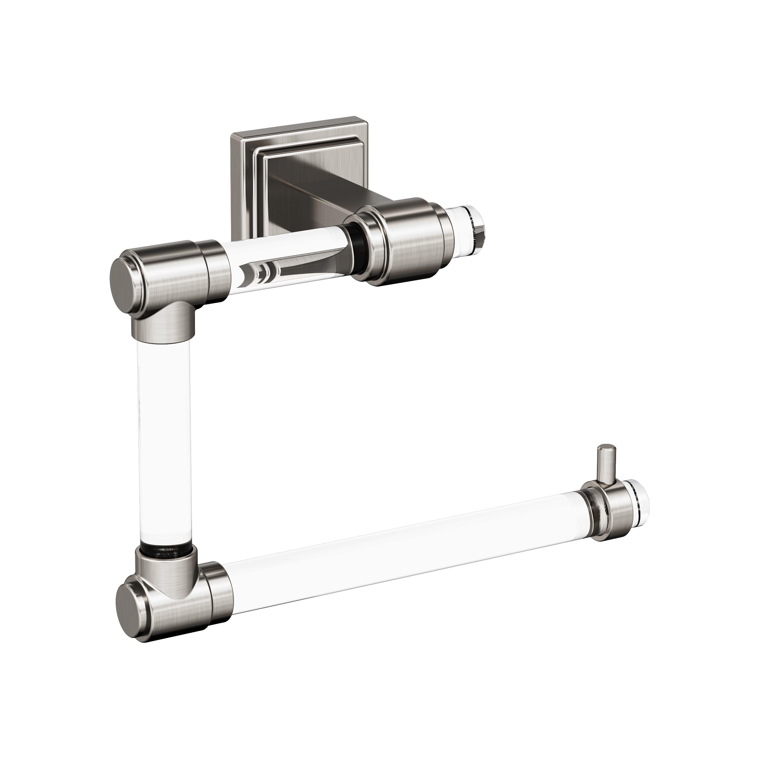 Amerock BH36062CG10 Glacio Clear/Brushed Nickel Wall mount Single Towel Ring