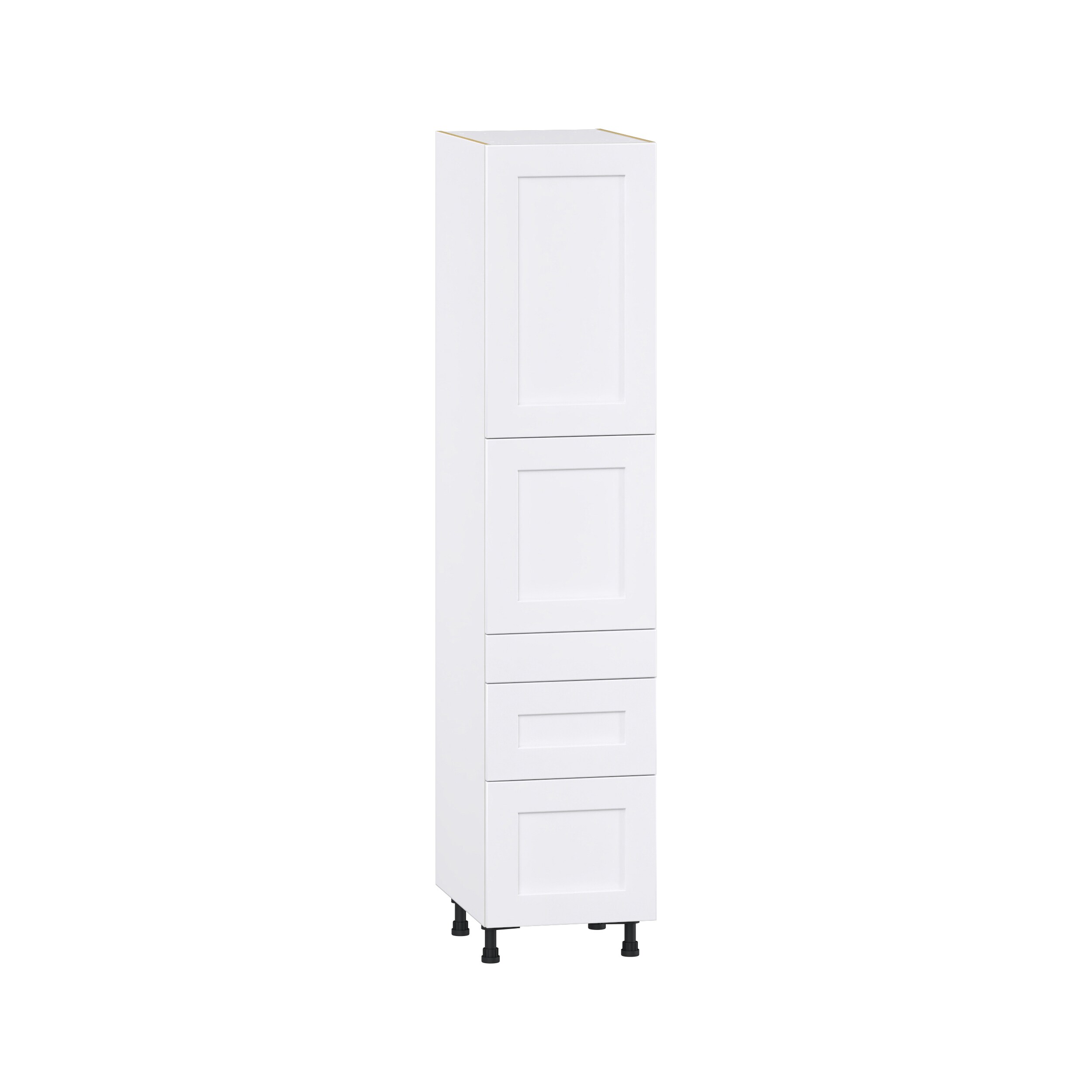 Hugo&Borg DST3D182484.5I2-JO Jolie 18-in W x 84.5-in H x 24-in D Warm White 3 -Drawers Pantry Fully assembled Cabinet (Flat Panel Shaker)