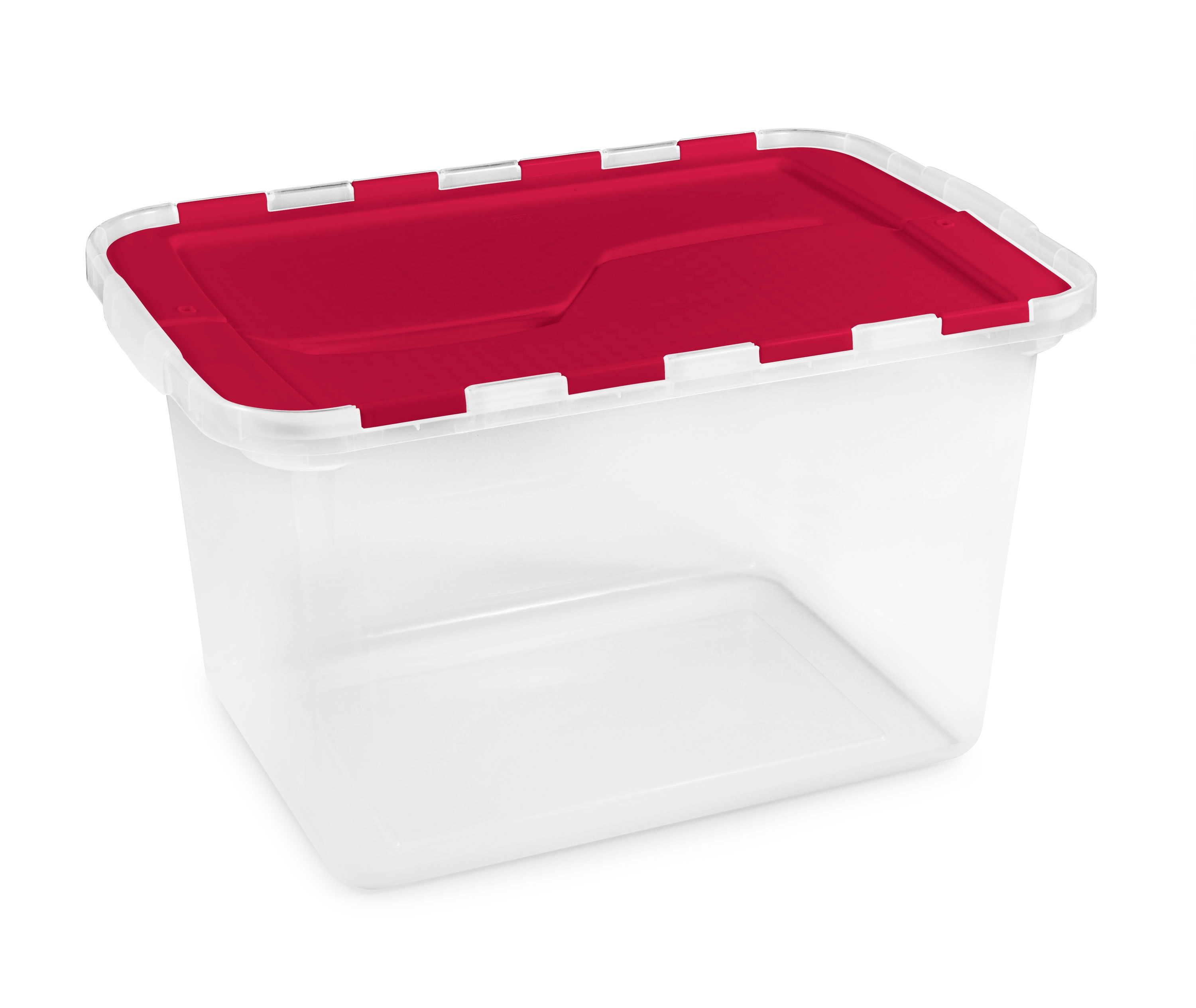 Homz 41Qt Clear Plastic Holiday Storage Container w/Red Snap Lock Lid (4  Pack), 1 Piece - Kroger