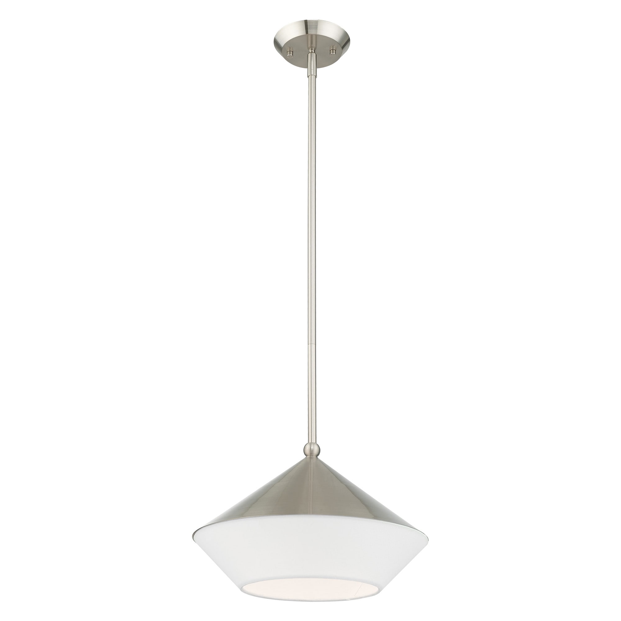 Stockholm Brushed Nickel Mini Pendant with Glass Shade
