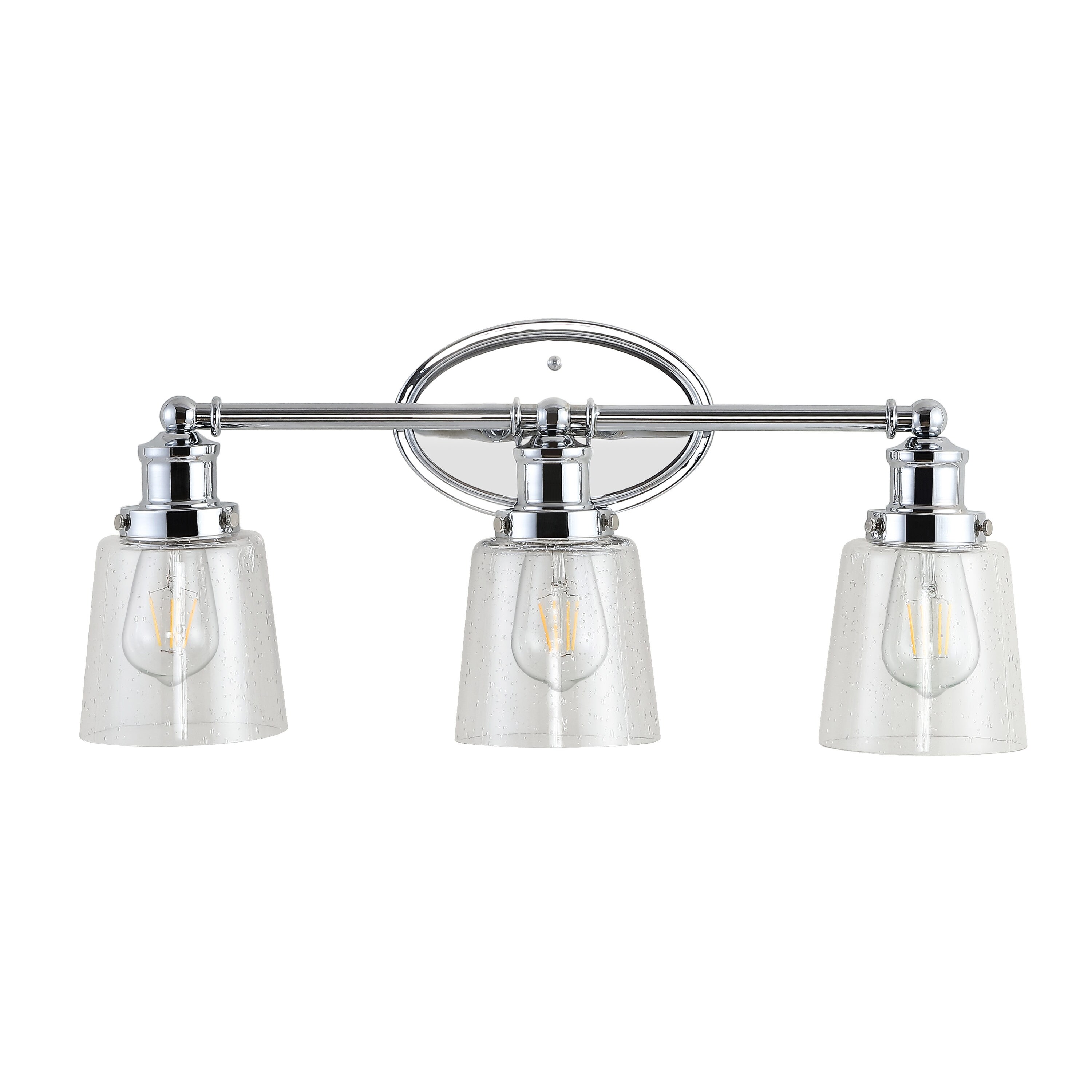 JONATHAN Y Beverly Rustic French country/cottage 22.5-in 3-Light Chrome ...