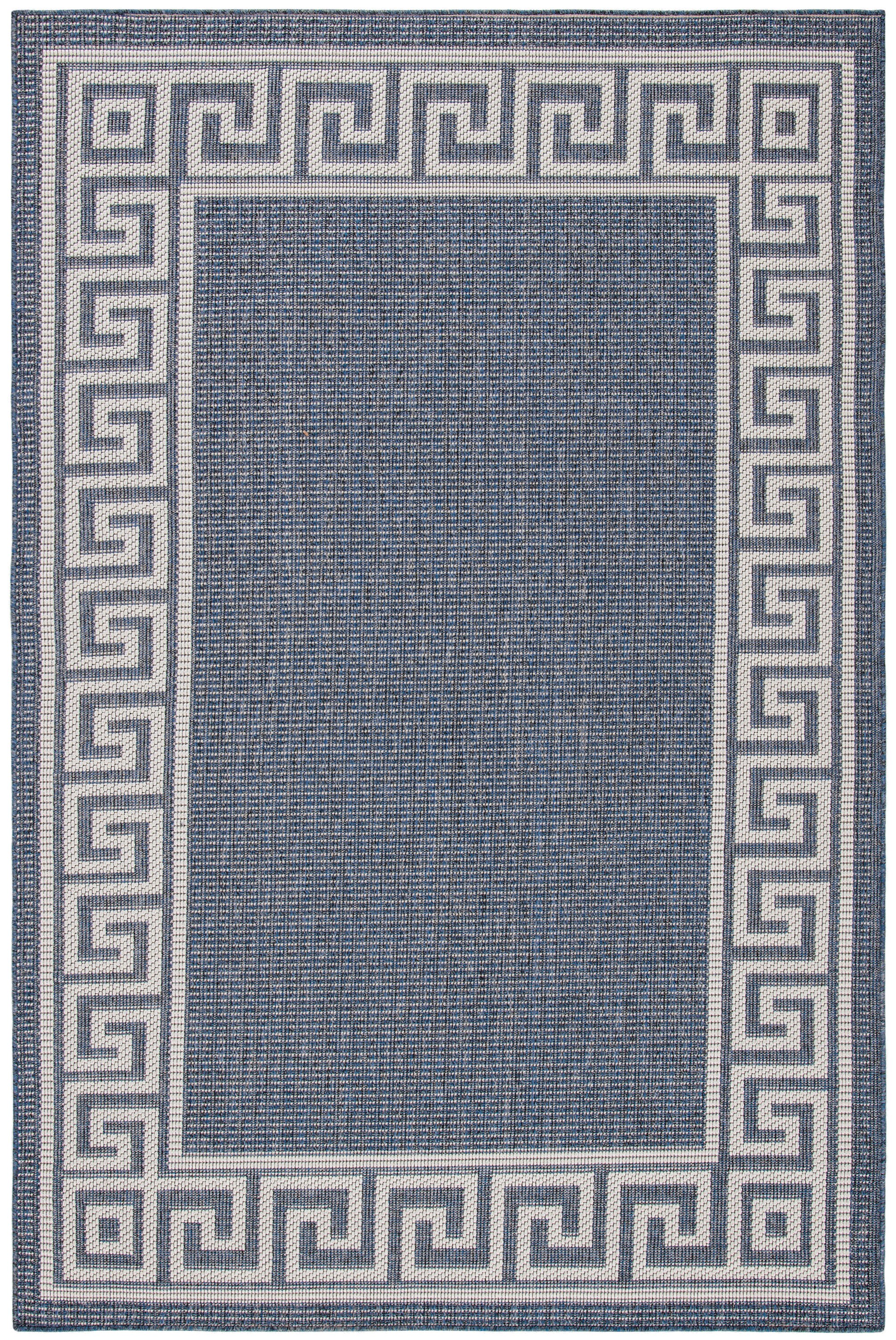 Safavieh BMU820M-6 Bermuda 800 Claribel 7 x 9 (ft) Loomed Polypropylene Dark Blue/Ivory Rectangular Indoor/Outdoor Border French Country Area rug