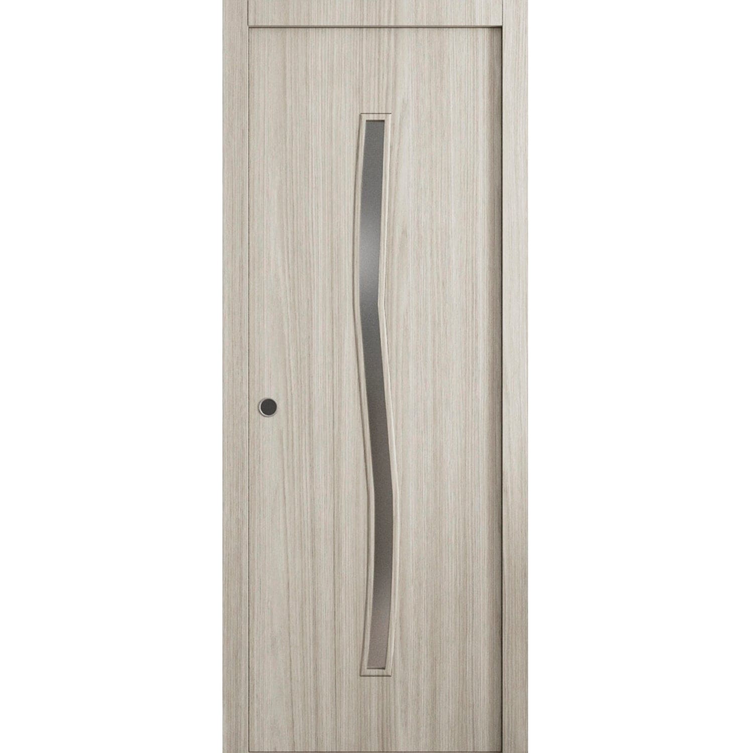 SARTODOORS Sliding Pocket Door 18 x 84 in - LUNO 2003 Oak - Kit Rail Hardware - Solid Wood Interior Bedroom Modern Doors
