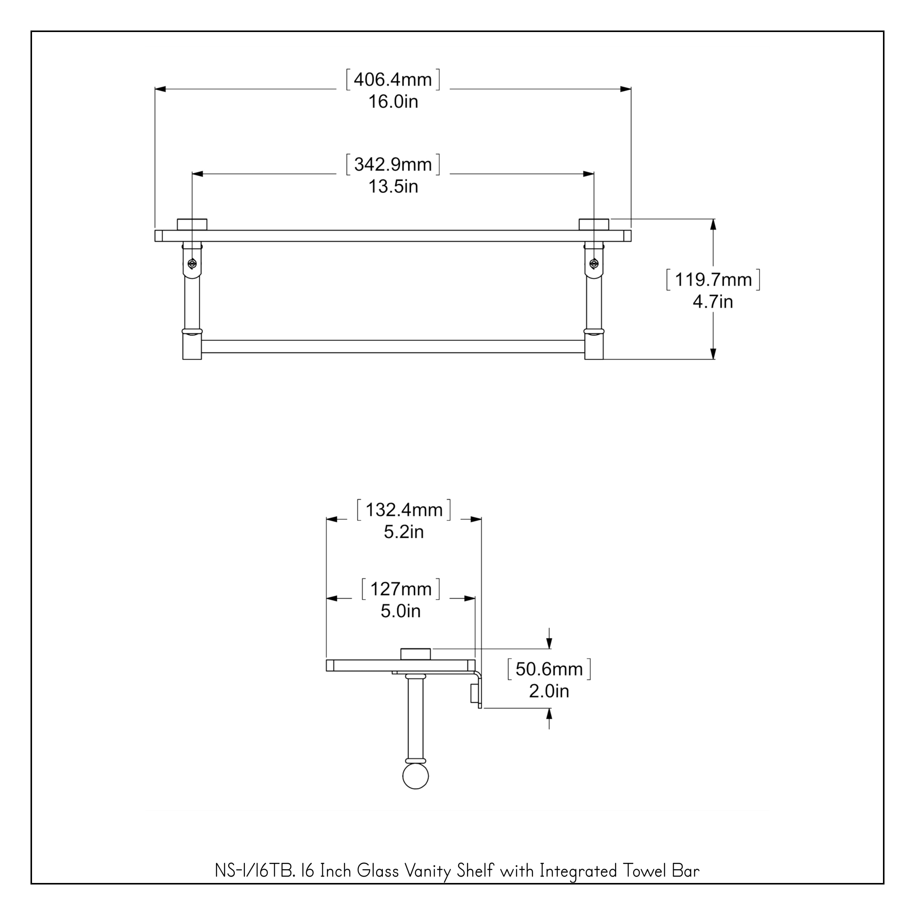 Allied Brass Matte Black 1-Tier Wall Mount Bathroom Shelf (16-in X 5-in ...