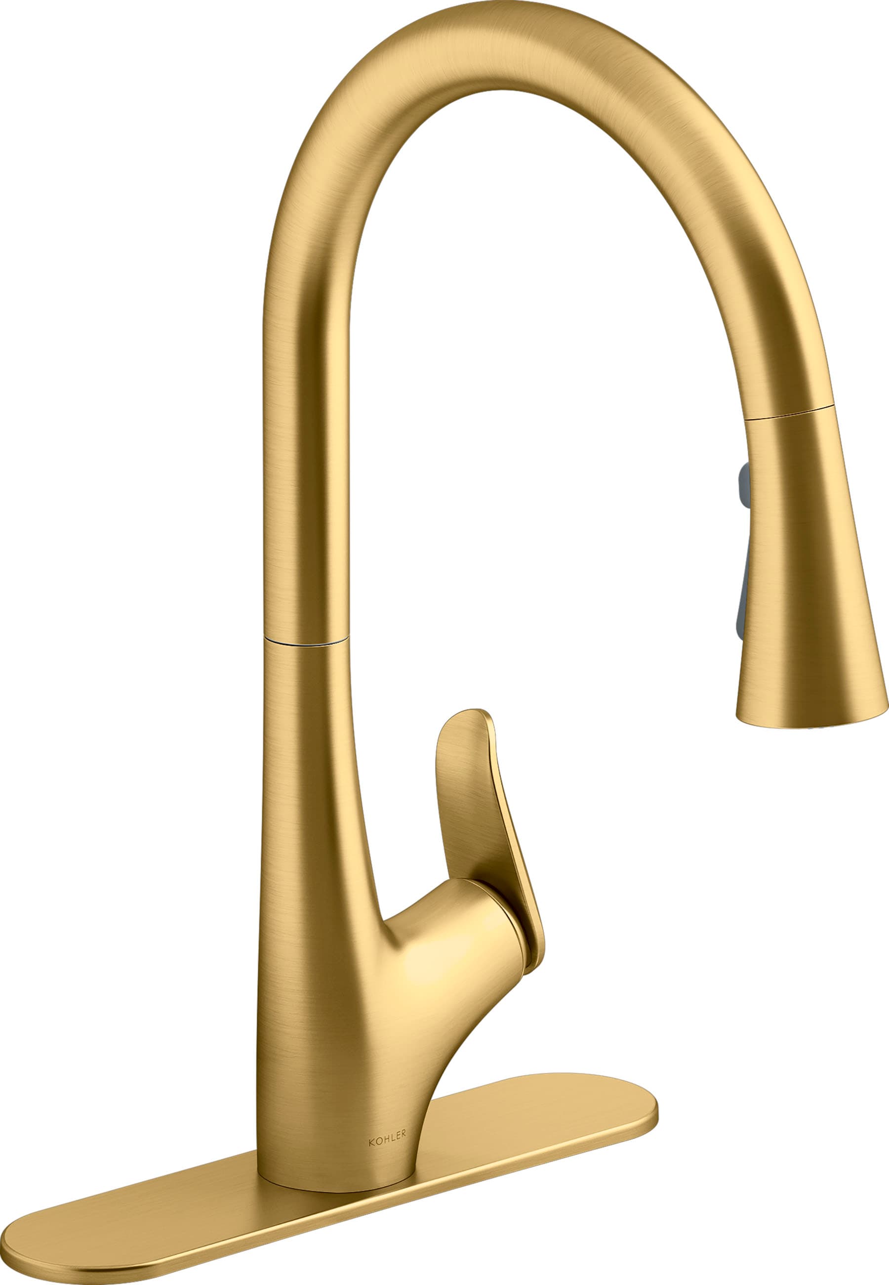 KOHLER Leto Vibrant Brushed Moderne Brass Single Handle Pull-down
