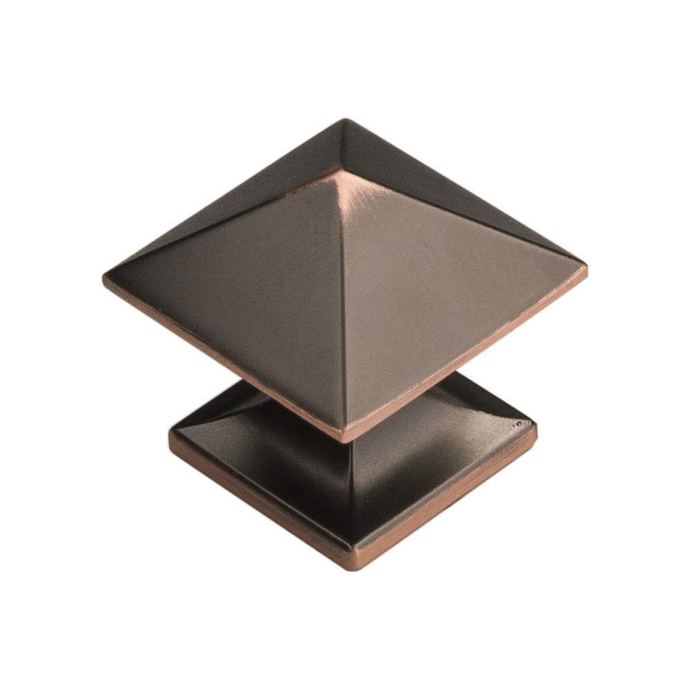Modern Square Oil-Rubbed Bronze Cabinet Knob with Mounting Hardware