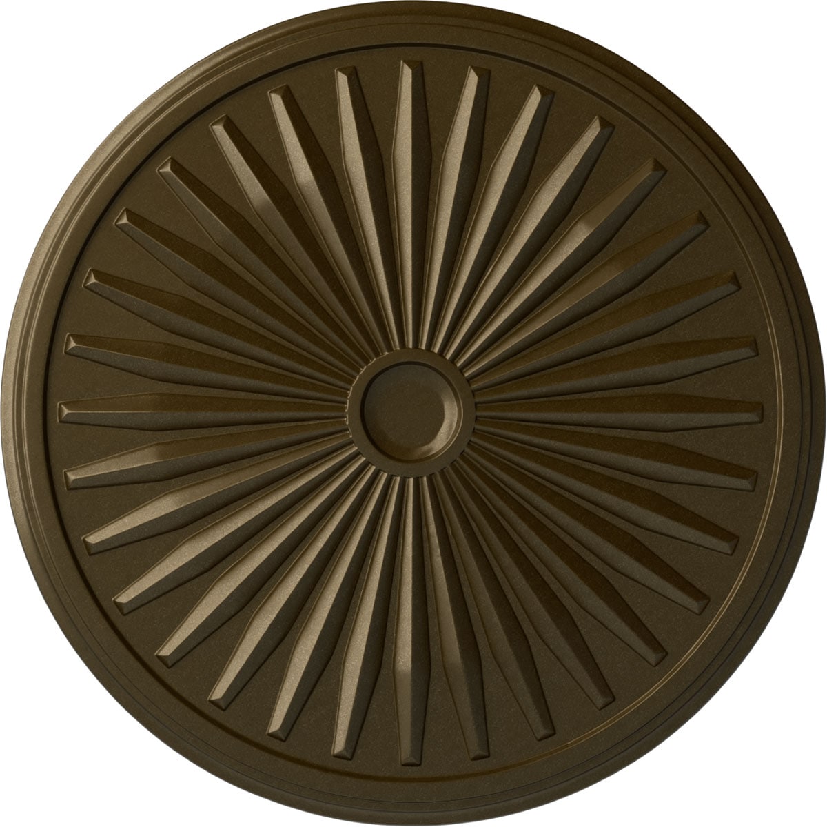 Ekena Millwork CM33LEBRS Leandros 33.125-in W x 33.125-in L Painted Brass Polyurethane Whole Ceiling Medallion
