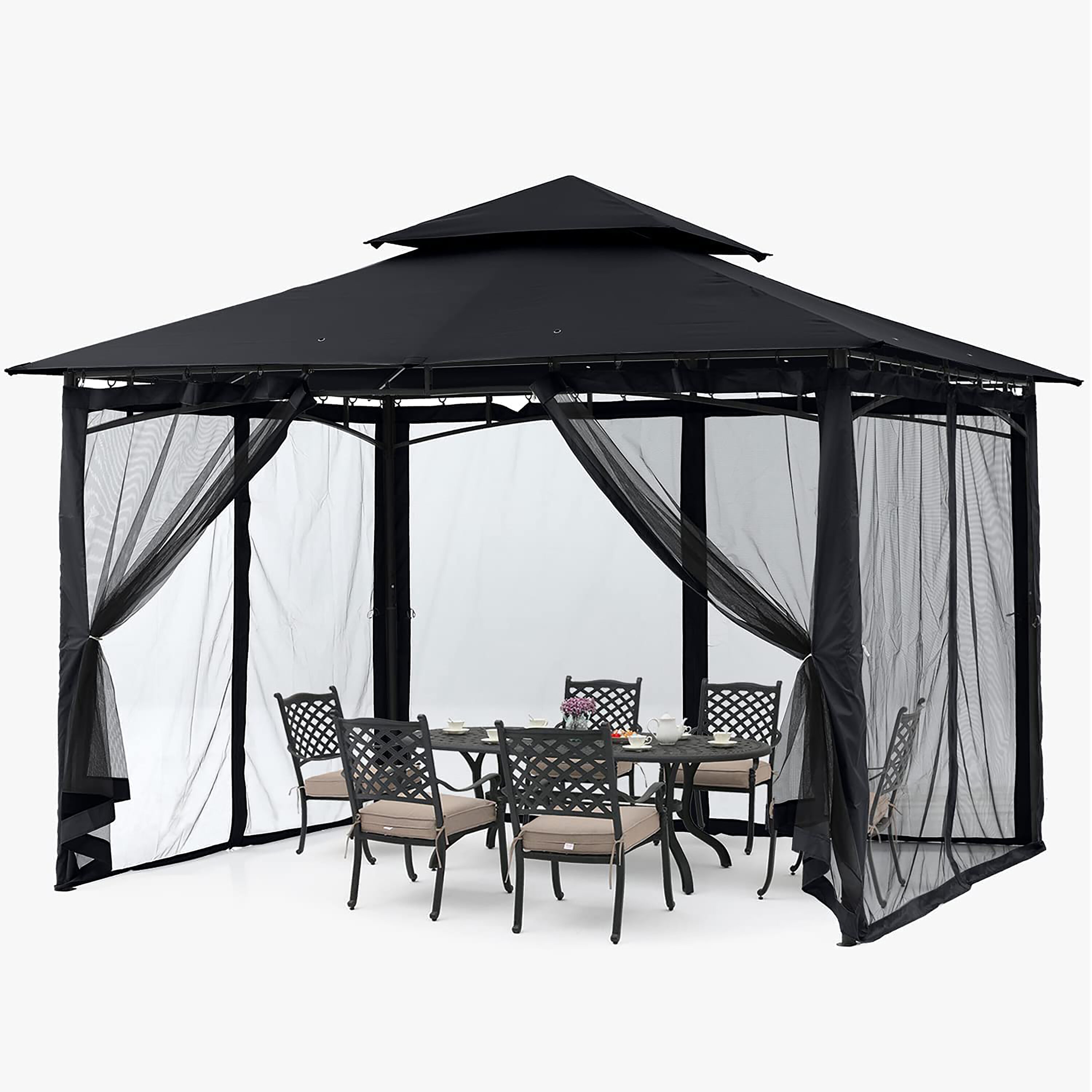 ABCCANOPY GHG-1012DPNT-BLACK Wood-Resin-Gazebos - View #6