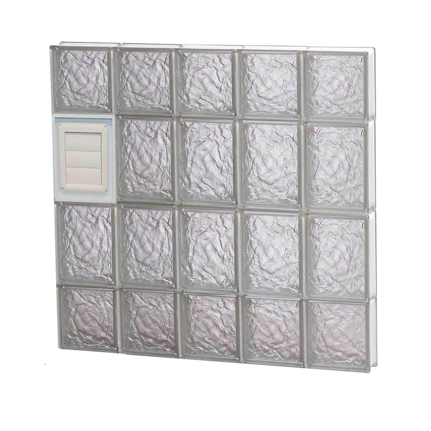 REDI2SET D3028IS Ice Glass 28-3/4-in x 27-in Frameless Replacement Dryer vent Glass Block Window