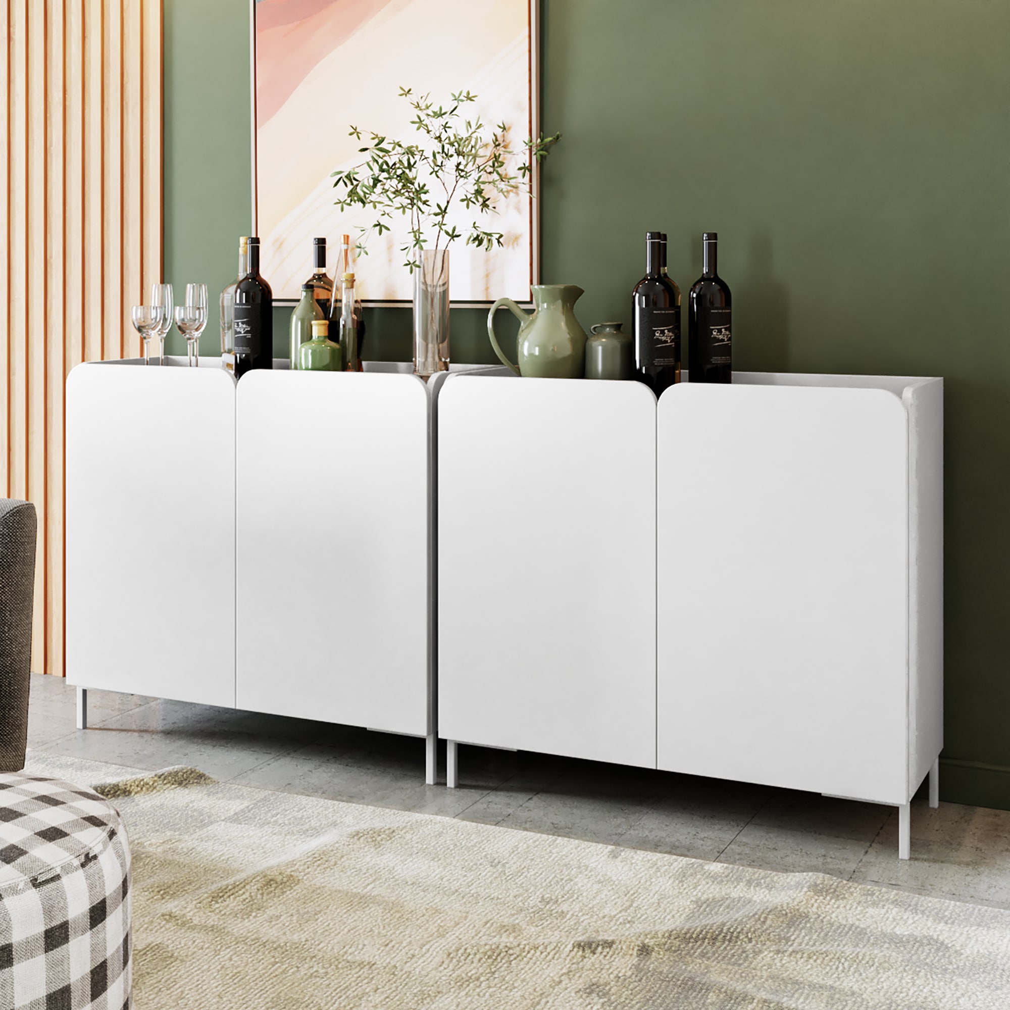 Manhattan Comfort 2-AC-318AMC86 68-in W 4-Door White Accent Cabinet