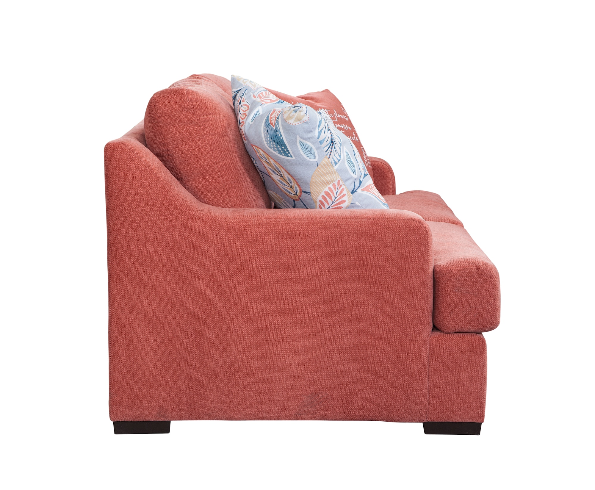 Ivory and Blue Two-Piece Fabric Sectional Sofa with Chaise