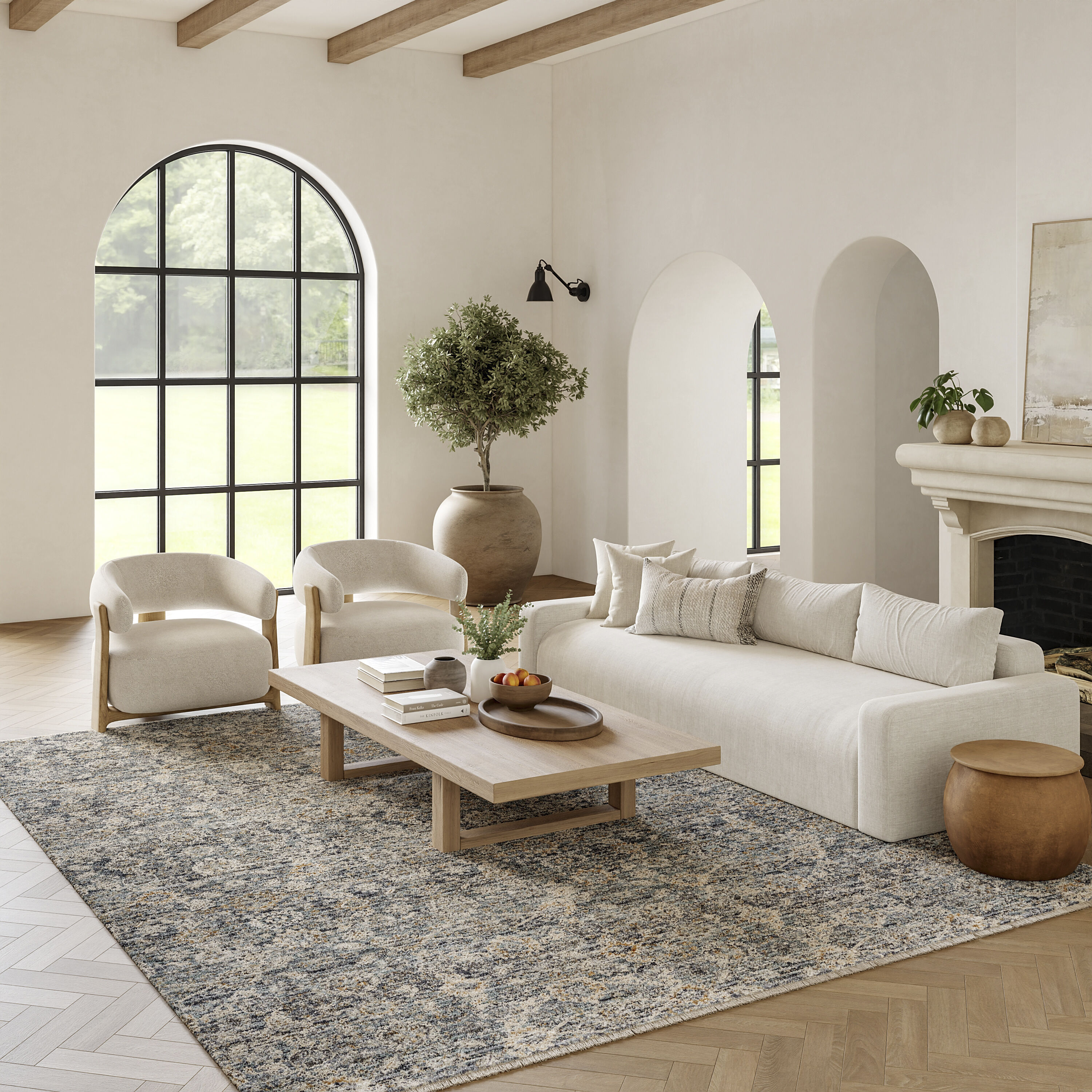 Nourison Home 099446923769 10 x 14 (ft) Loomed Charcoal Rectangular Indoor Distressed/Overdyed Bohemian/Eclectic Area rug