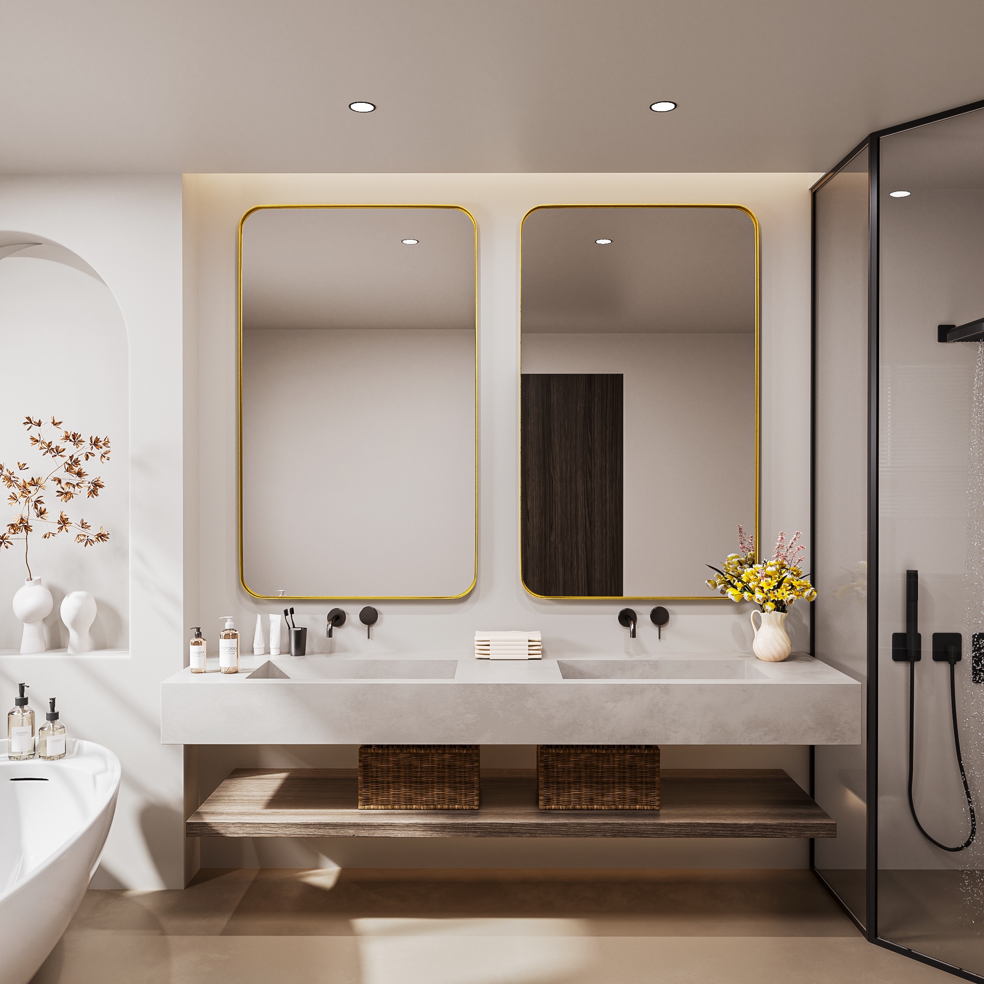 LOVMOR Y-TM5030-G Framed-Bath-Mirrors - View #5