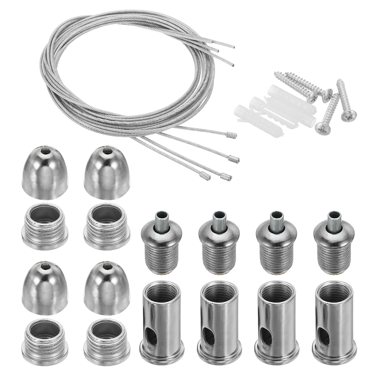 PATIKIL 4 Sets Ceiling Hanging Wire Cable Kit Lights Panel Steel Hanging Chains Adjustable Rope Clamp for Ceiling LED Pendant Light Aquarium Lights