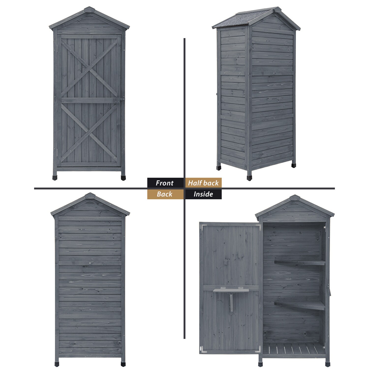 SINOFURN SYA010112GY Wood-Storage-Buildings - View #3