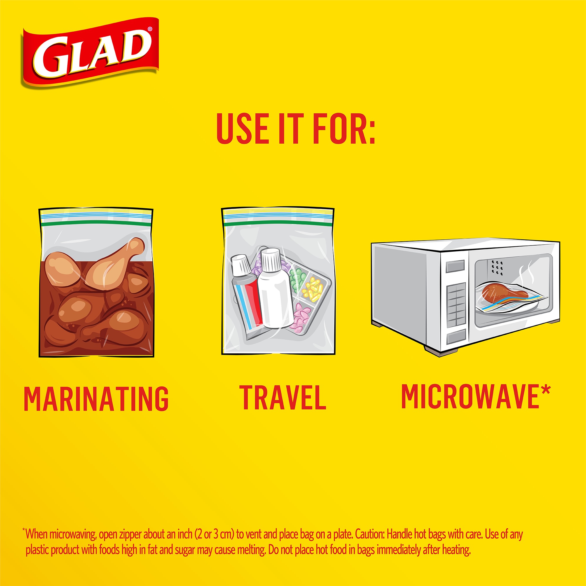 Glad Fold Top Food Storage Sandwich Bags, 180 Count 