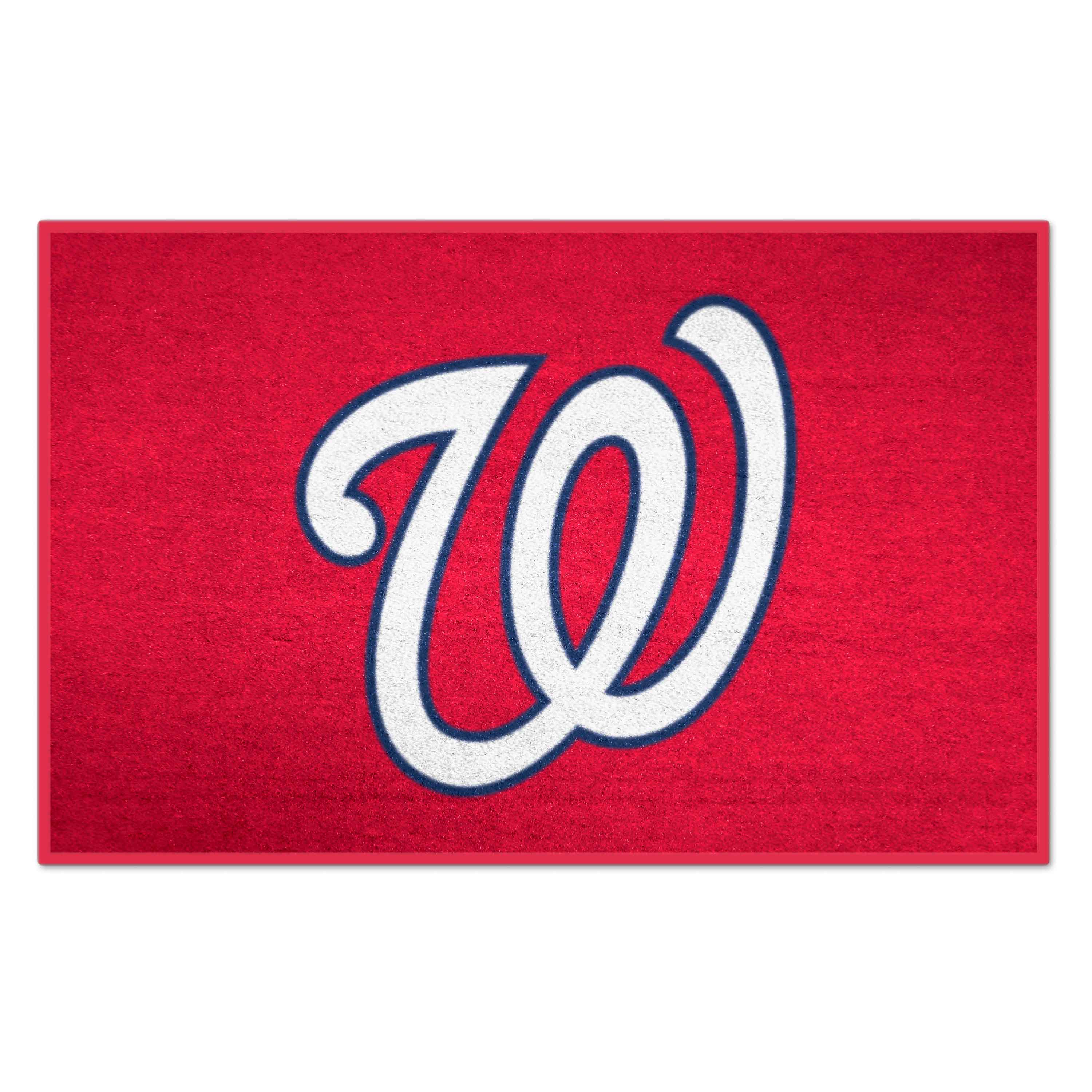 FANMATS 6460 Washington Nationals 30-in x 19-in Red Nylon Indoor or outdoor Decorative Sports Door Mat